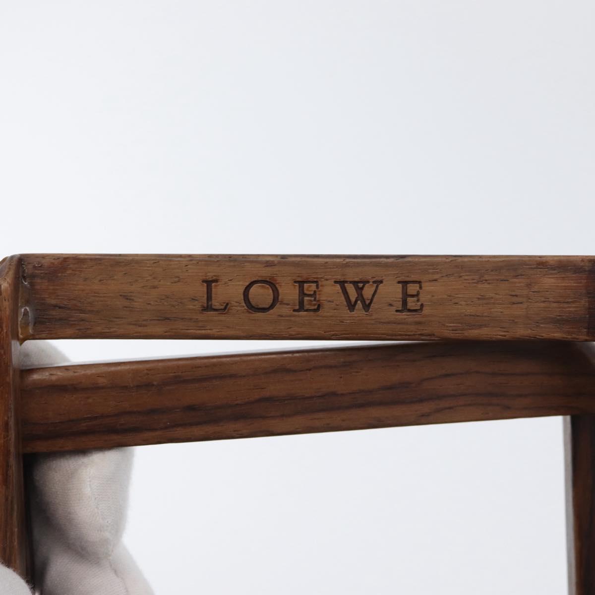 LOEWE Hand Bag Suede Brown Gold Auth SW2166