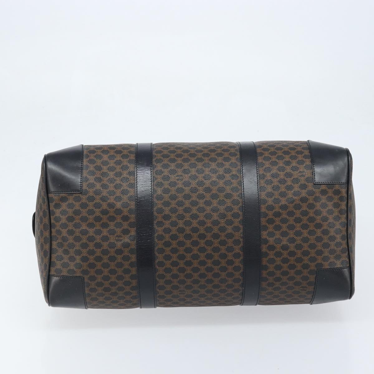CELINE Macadam Canvas Hand Bag PVC Leather Black Gold Auth SW2168A