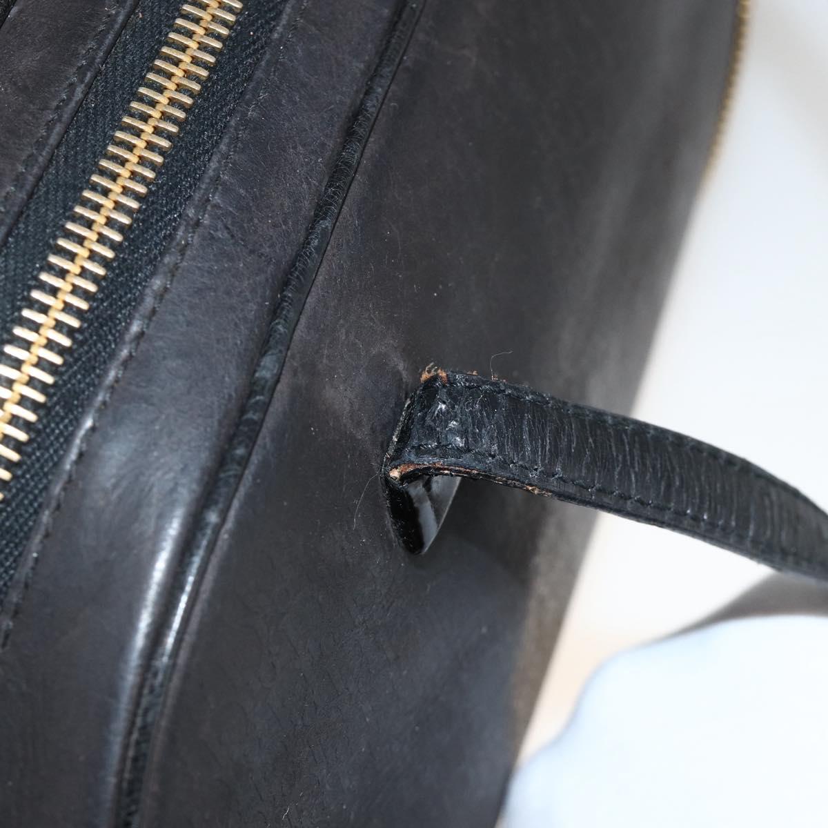 Christian Dior Trotter Canvas Hand Bag Black Gold Auth SW2172A