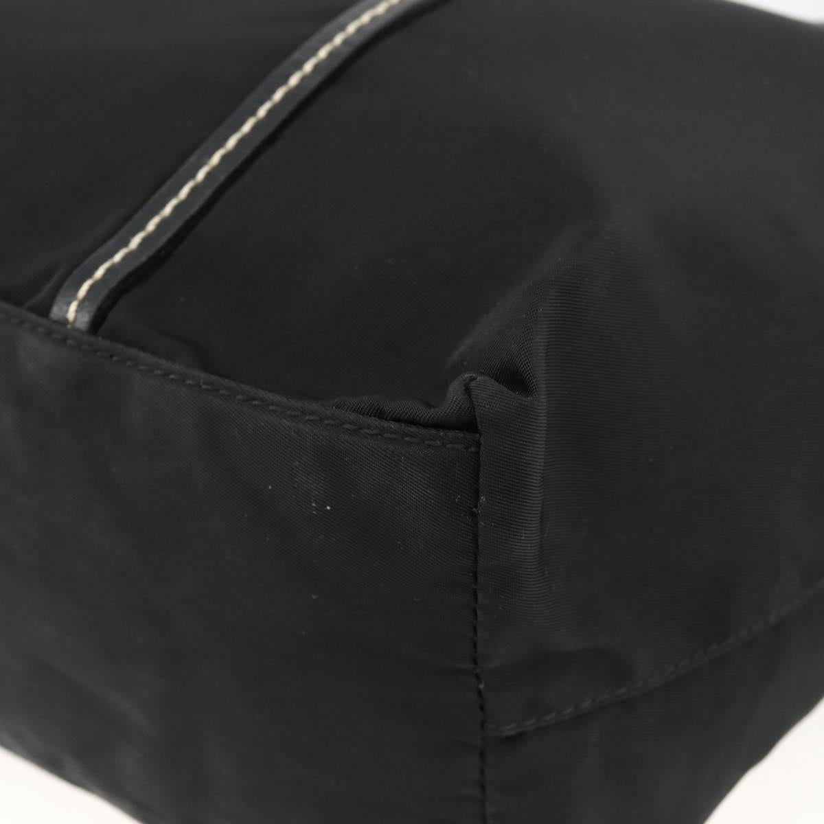 PRADA Hand Bag Nylon Leather Silver Black Auth SW2178