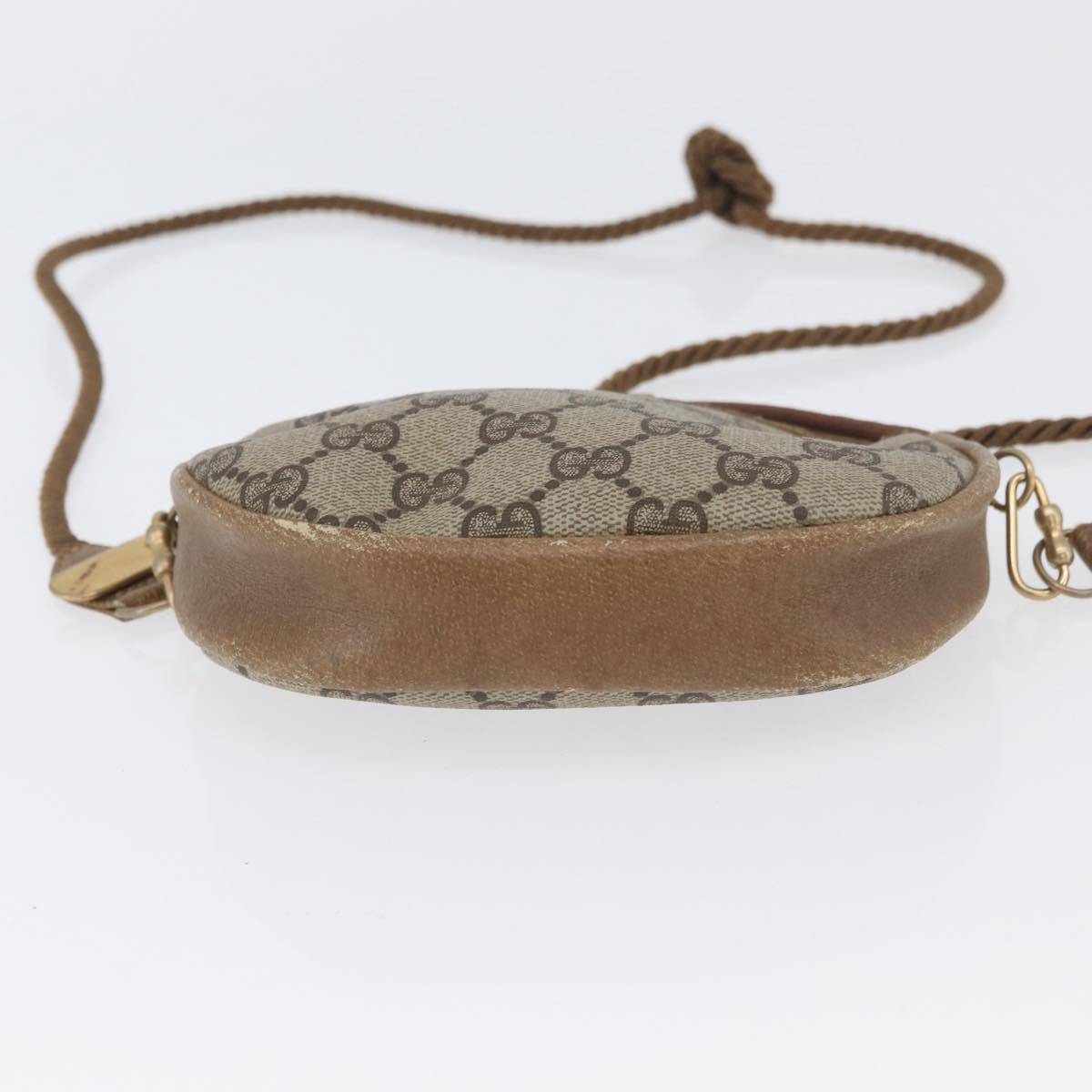 GUCCI GG Supreme Shoulder Bag PVC Beige Gold Auth SW2190