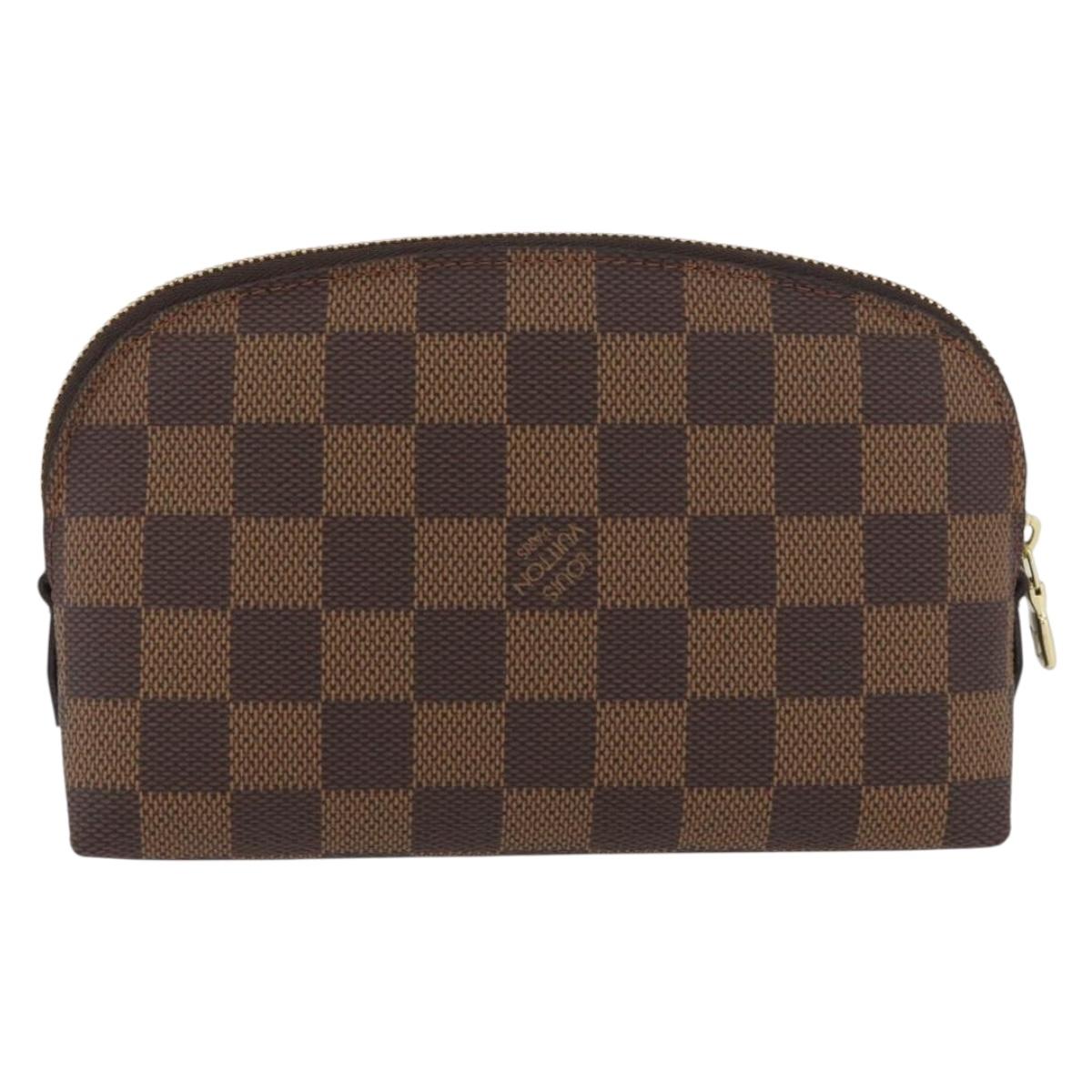 LOUIS VUITTON Damier Ebene Pochette Cosmetic PM Pouch N47516 LV Auth SW2192