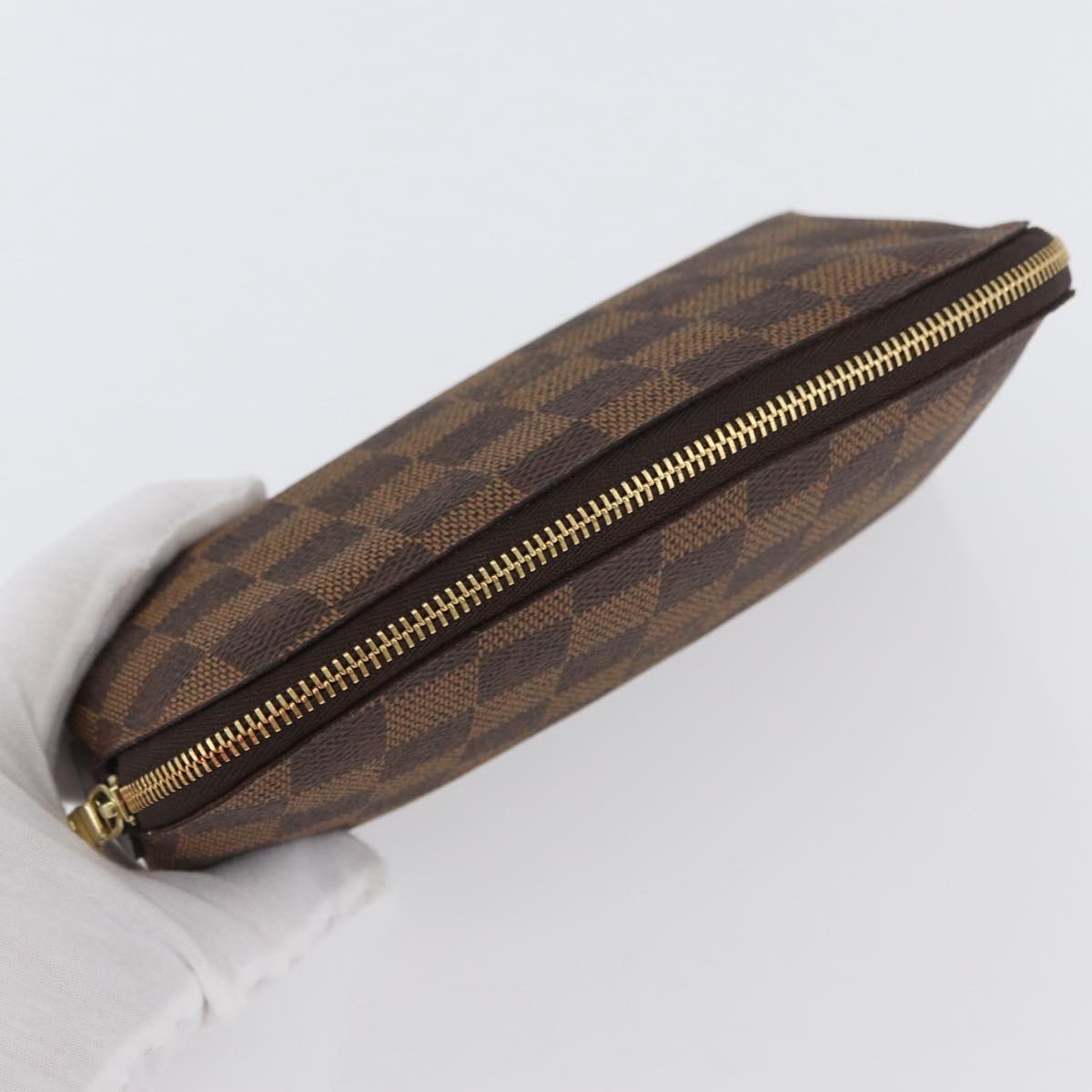 LOUIS VUITTON Damier Ebene Pochette Cosmetic PM Pouch N47516 LV Auth SW2192