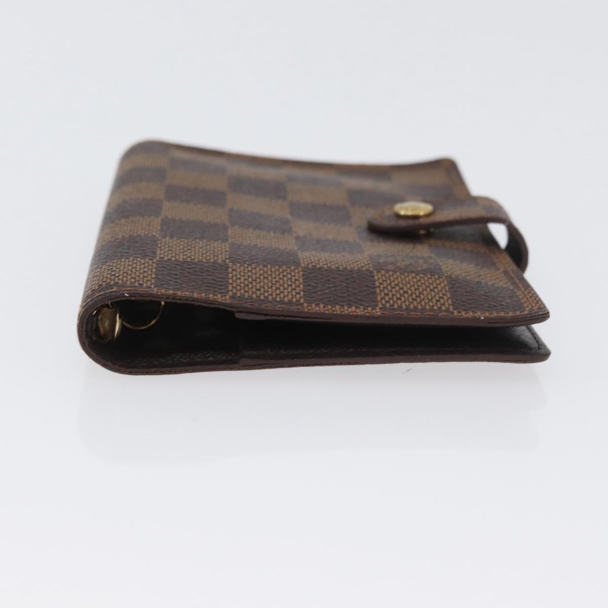 LOUIS VUITTON Damier Ebene Agenda PM Day Planner Cover R20700 LV Auth SW2194