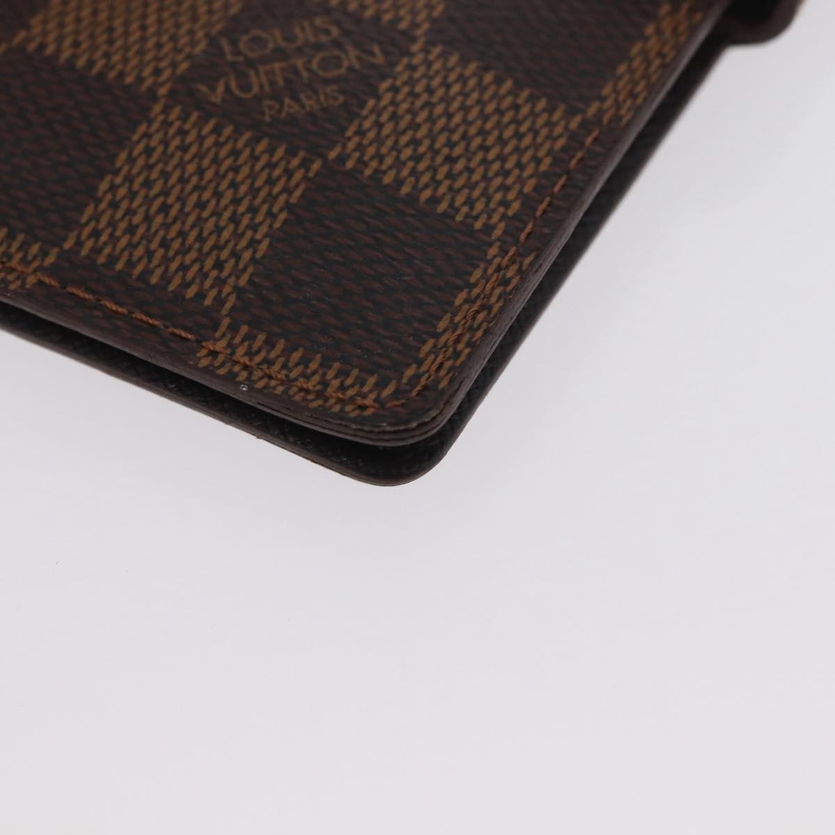 LOUIS VUITTON Damier Ebene Agenda PM Day Planner Cover R20700 LV Auth SW2194