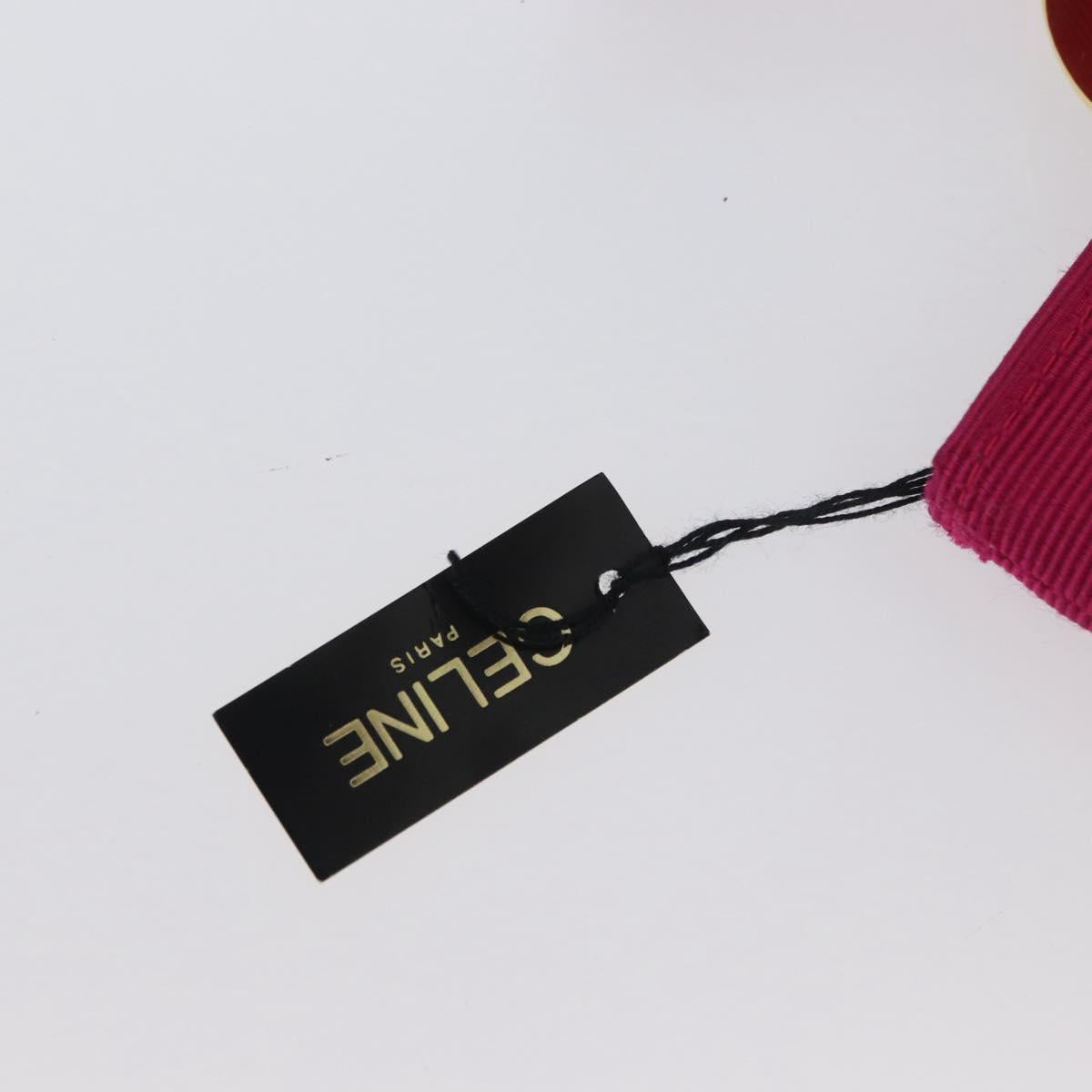 CELINE Circle Pouch Nylon Pink Gold Auth SW2195A
