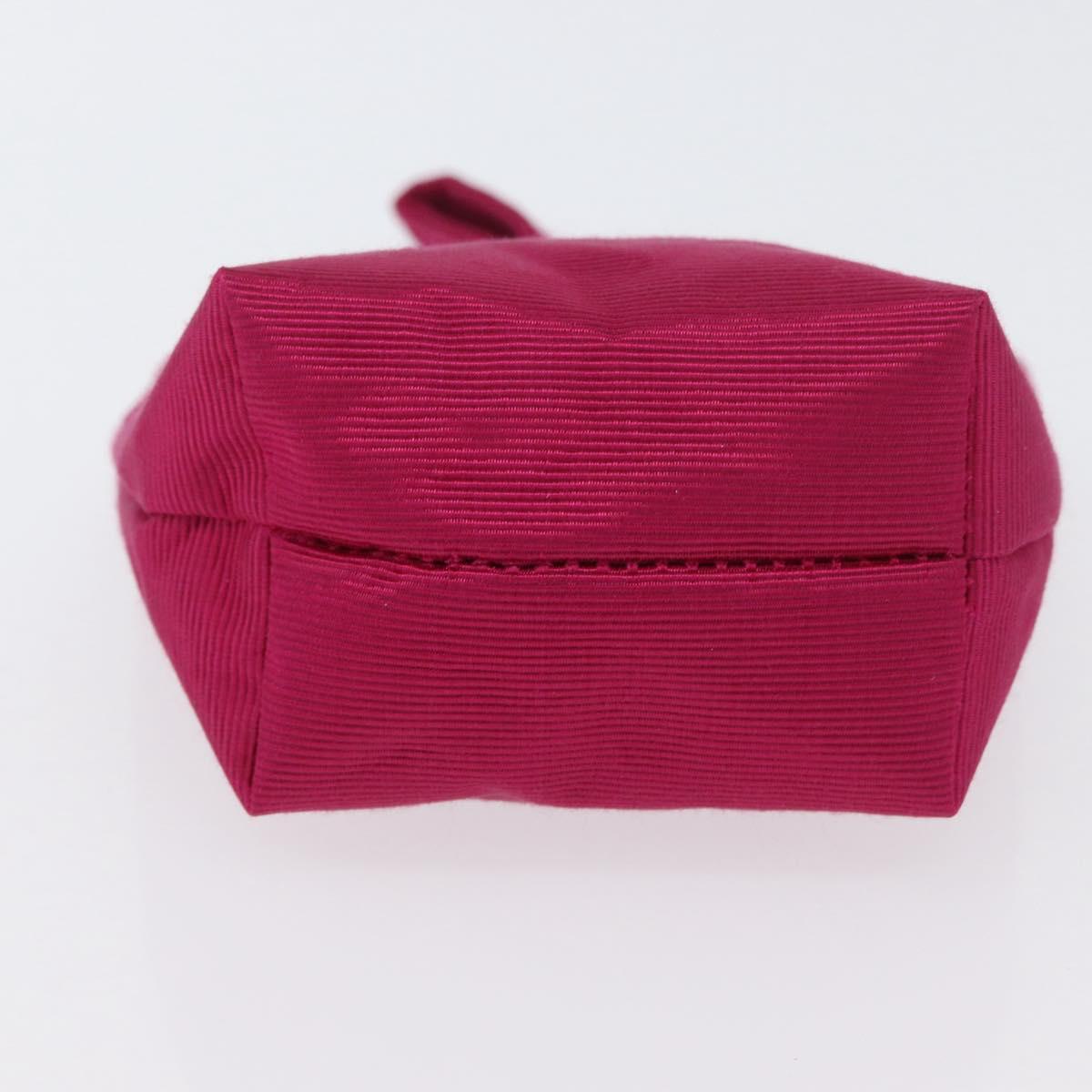 CELINE Circle Pouch Nylon Pink Gold Auth SW2195A