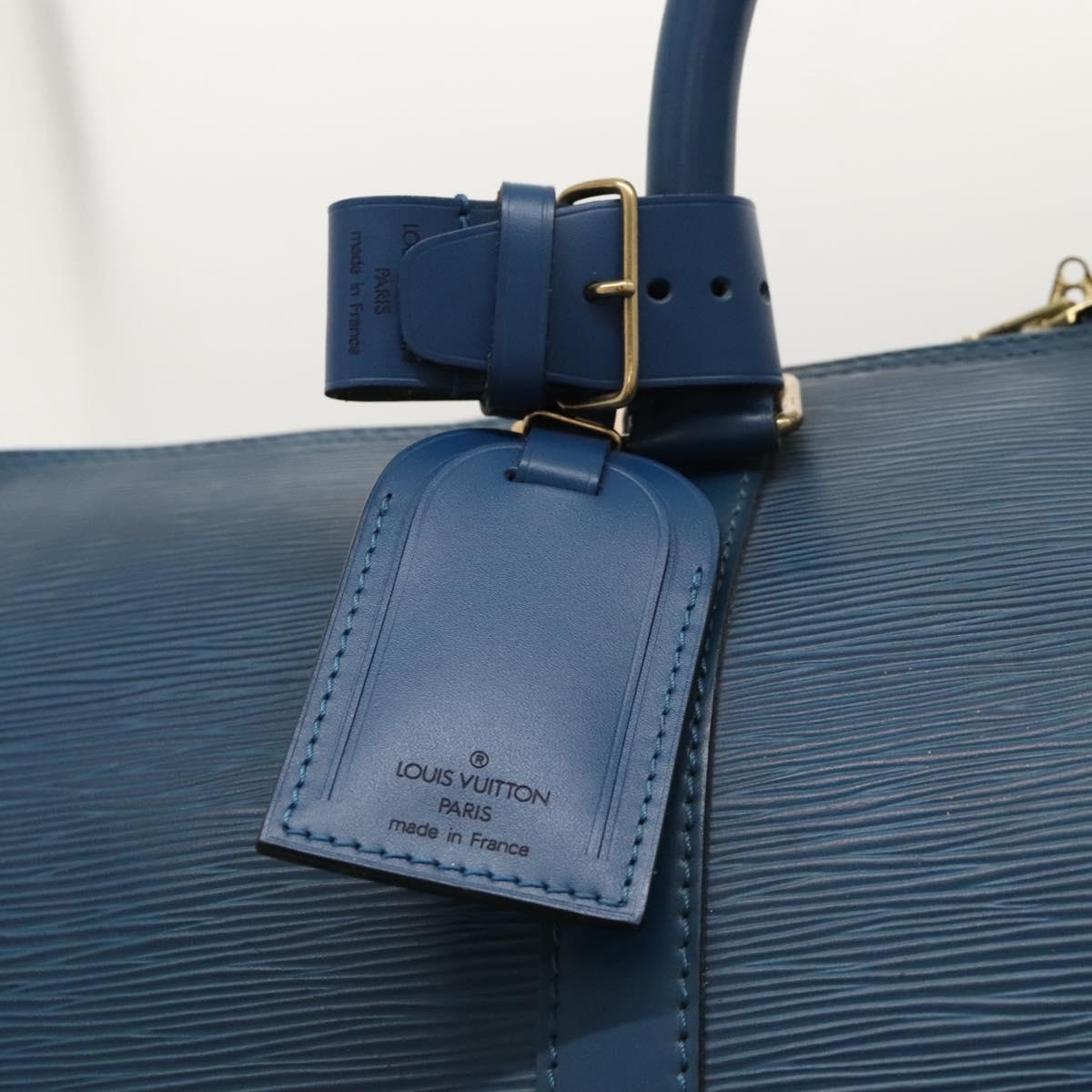 LOUIS VUITTON Epi Keepall 55 Boston Bag Toledo Blue M42955 LV Auth sw220