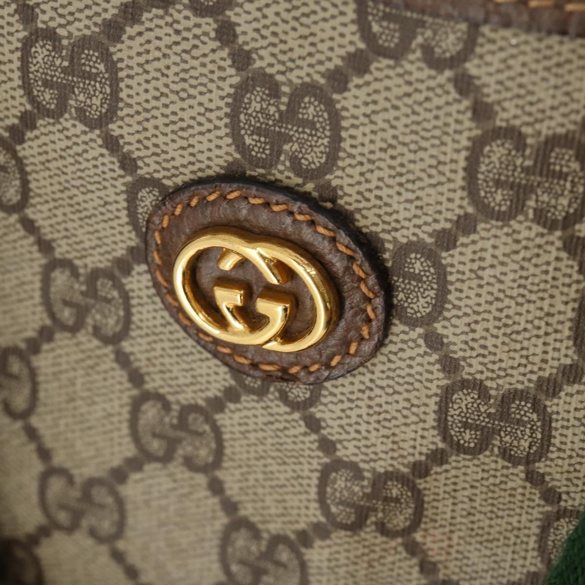 GUCCI GG Supreme Web Sherry Line Bag PVC Beige Red 012 39 6211 9411 Auth SW2202A