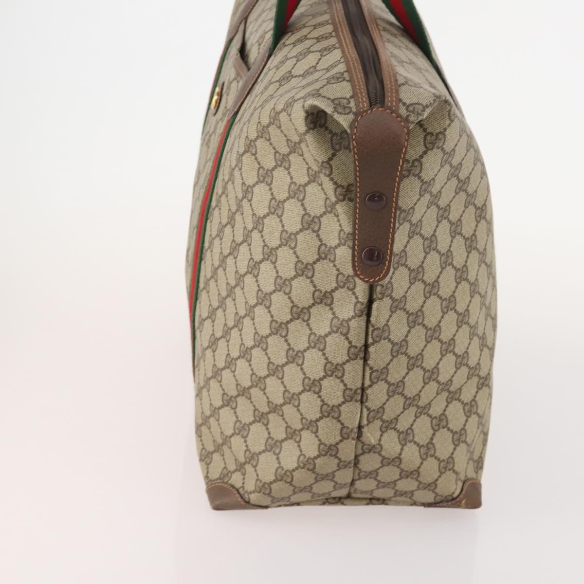 GUCCI GG Supreme Web Sherry Line Bag PVC Beige Red 012 39 6211 9411 Auth SW2202A