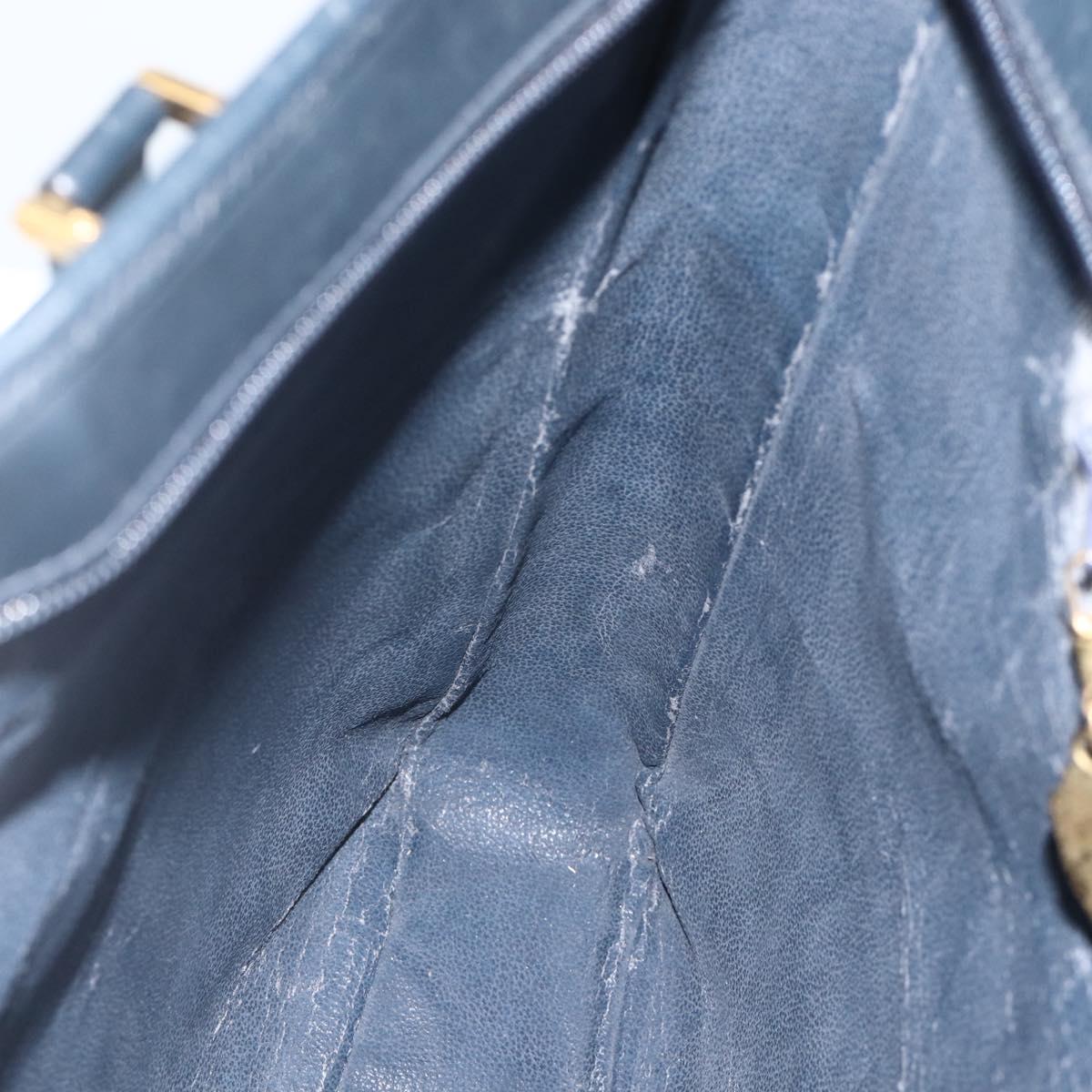GUCCI Micro GG Supreme Tote Bag PVC Navy Gold 002 39 0149 Auth SW2203