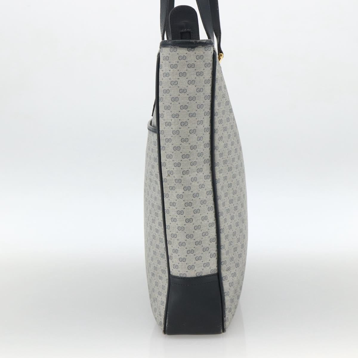 GUCCI Micro GG Supreme Tote Bag PVC Navy Gold 002 39 0149 Auth SW2203