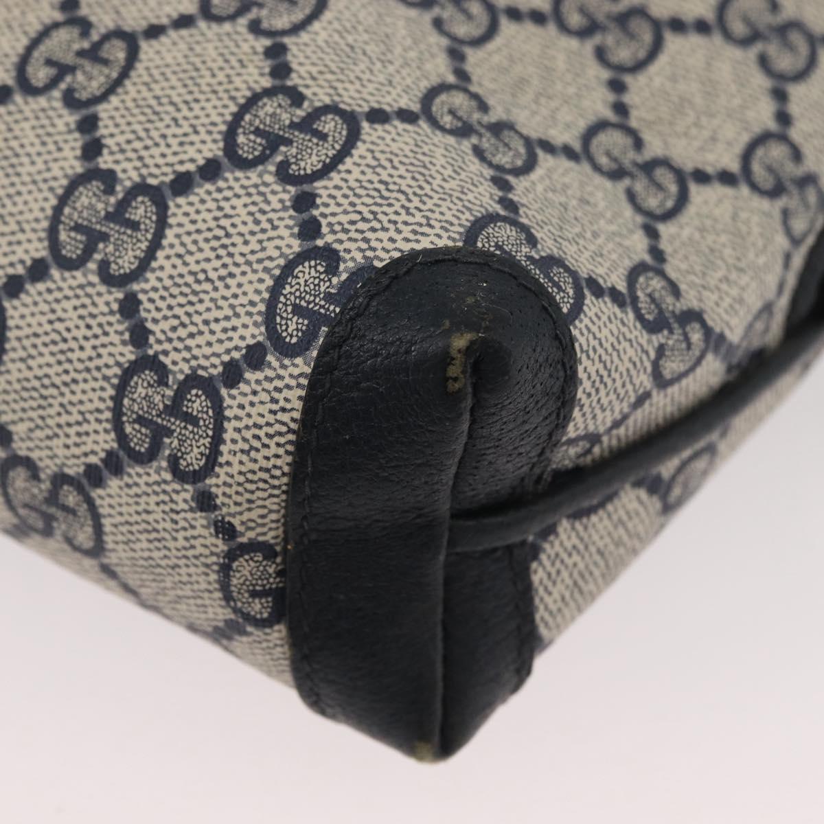 GUCCI GG Supreme Shoulder Bag PVC Navy Gold 007 58 0093 Auth SW2206