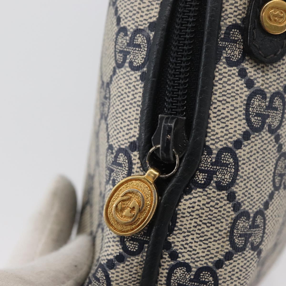 GUCCI GG Supreme Shoulder Bag PVC Navy Gold 007 58 0093 Auth SW2206