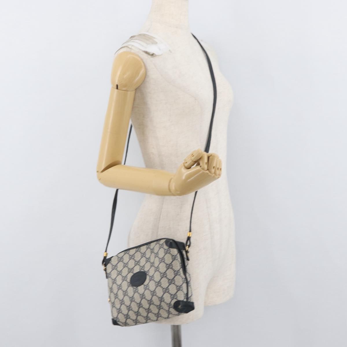 GUCCI GG Supreme Shoulder Bag PVC Navy Gold 007 58 0093 Auth SW2206