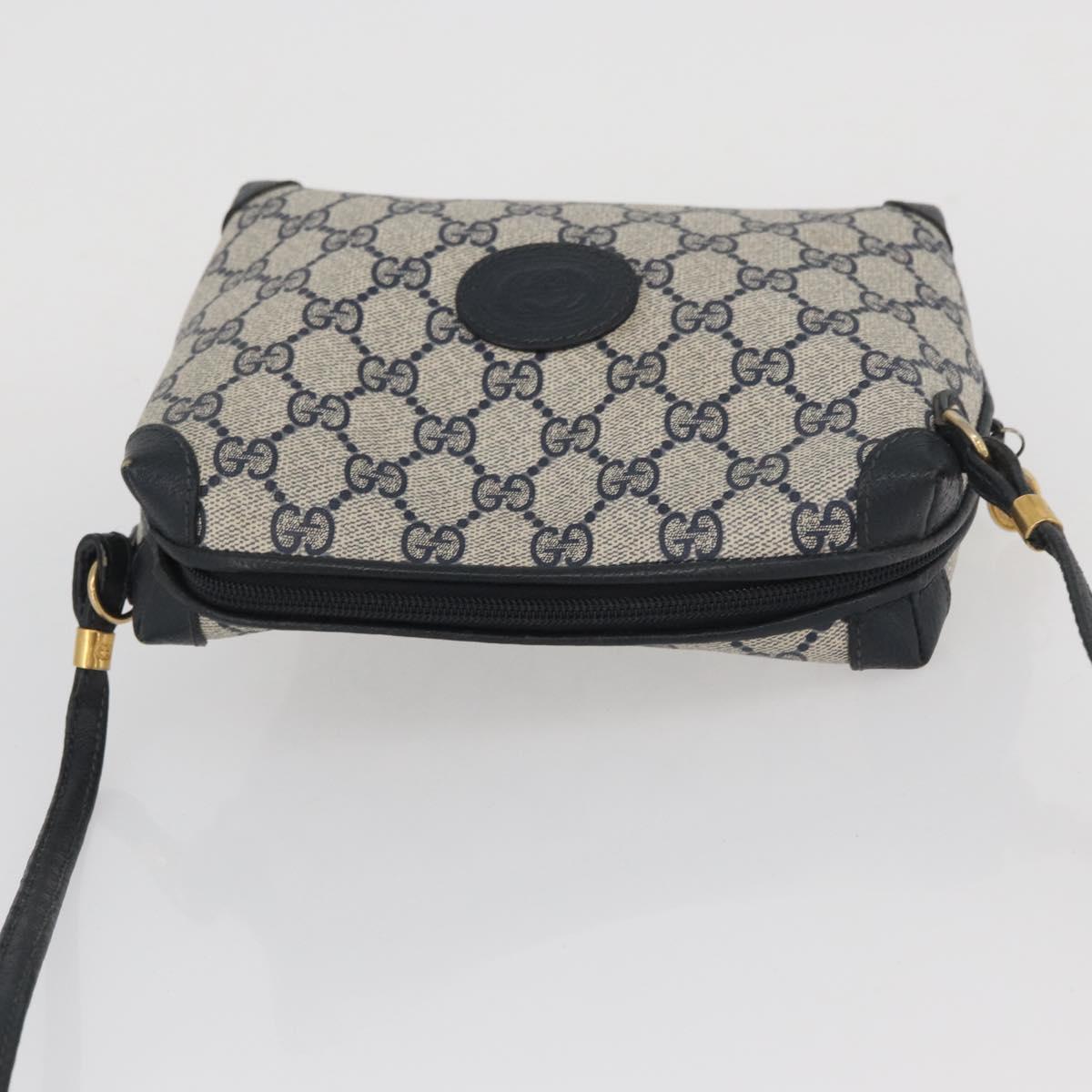 GUCCI GG Supreme Shoulder Bag PVC Navy Gold 007 58 0093 Auth SW2206