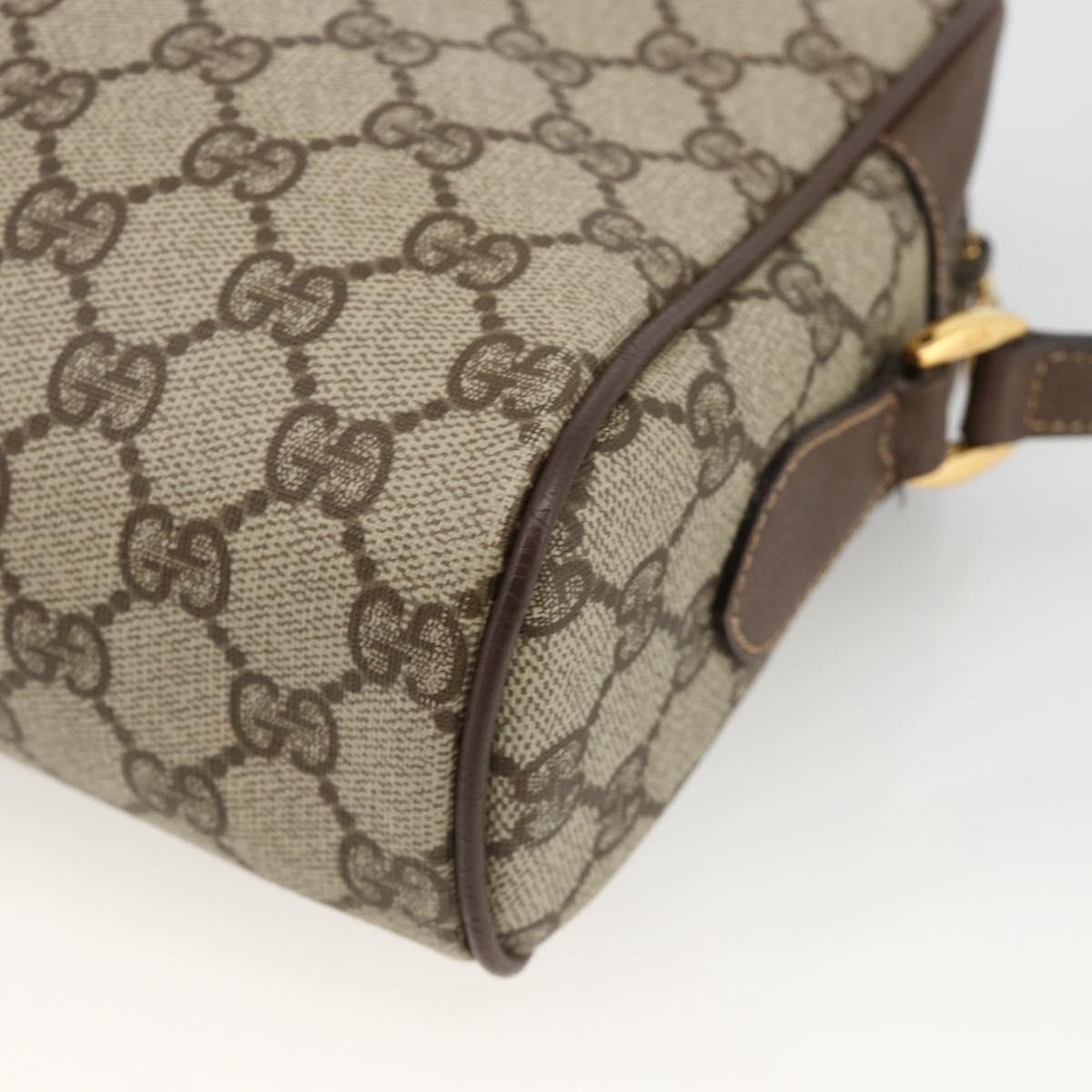 GUCCI GG Supreme Web Sherry Line Shoulder Bag PVC Beige Gold Red Auth SW2209