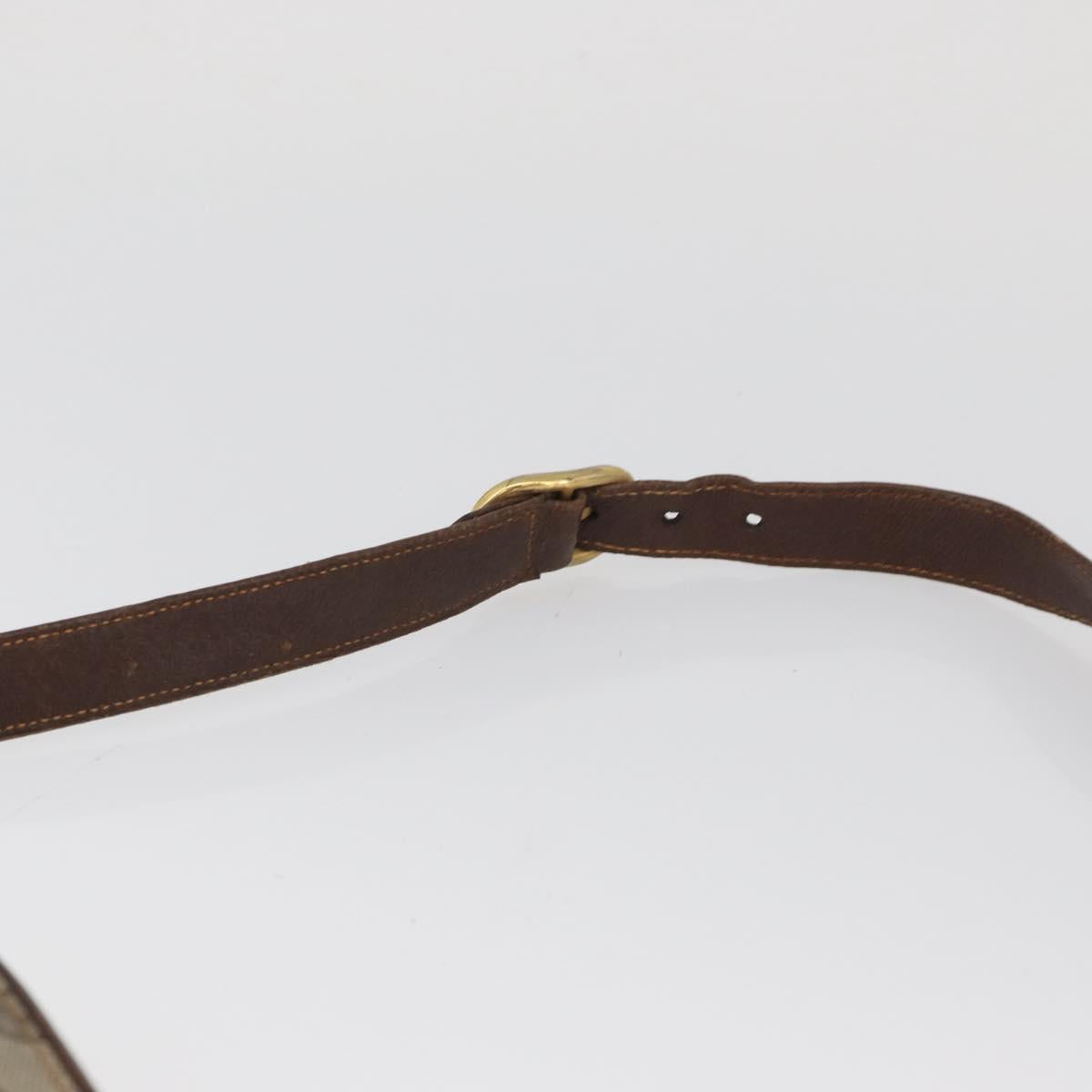GUCCI GG Supreme Shoulder Bag PVC Beige Gold Auth SW2211