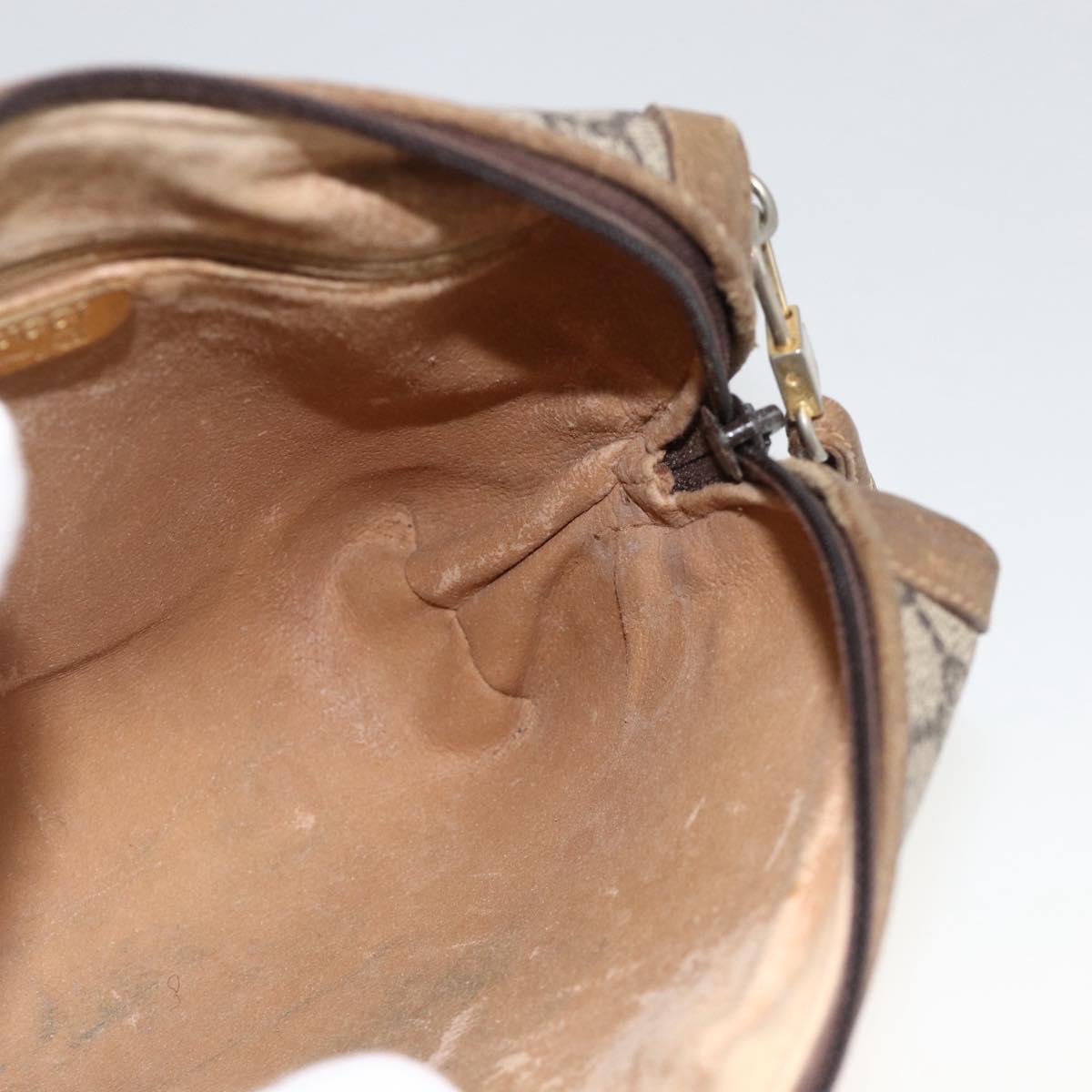 GUCCI GG Plus Supreme Shoulder Bag PVC Beige Gold Auth SW2213
