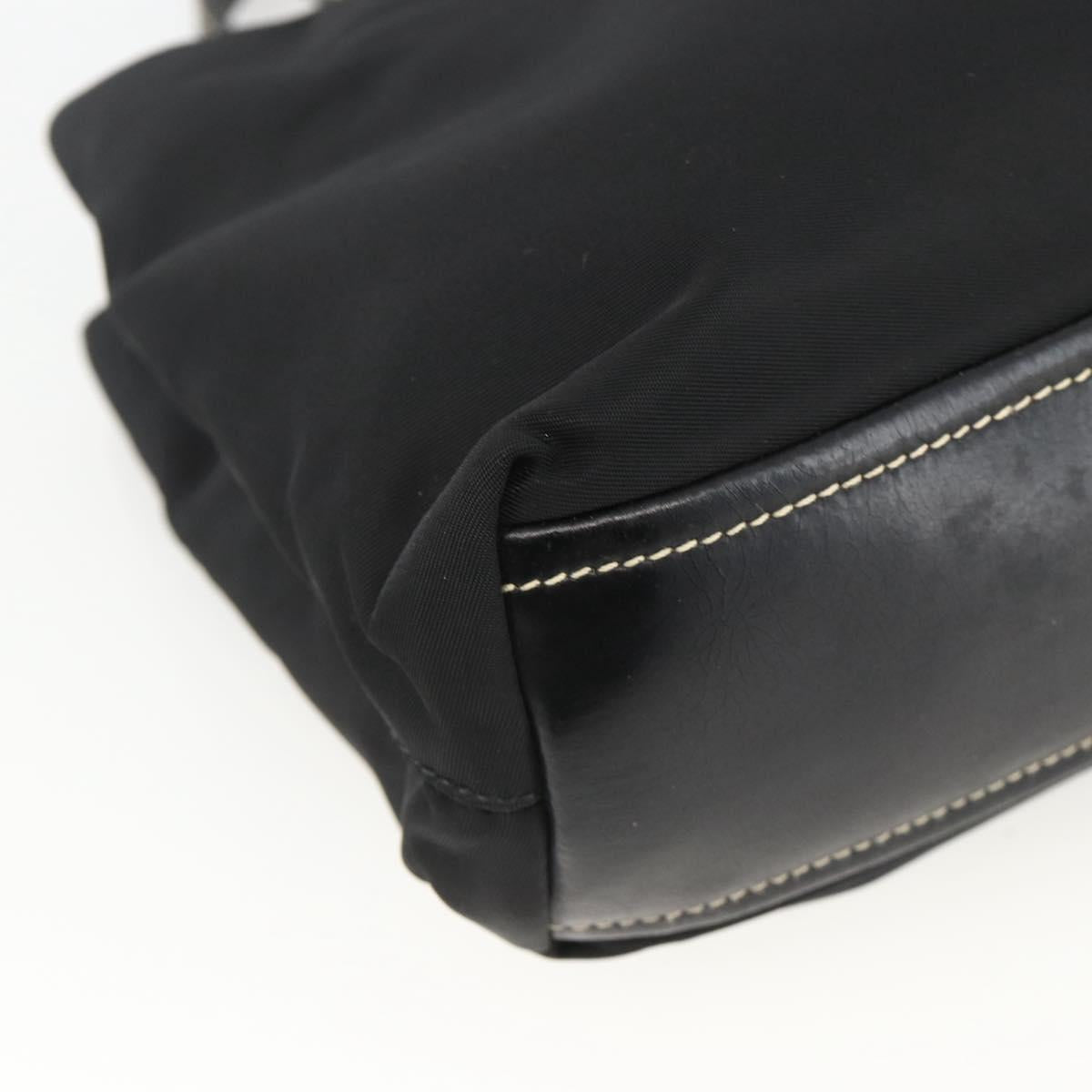 PRADA Hand Bag Nylon Black Silver Auth SW2225A