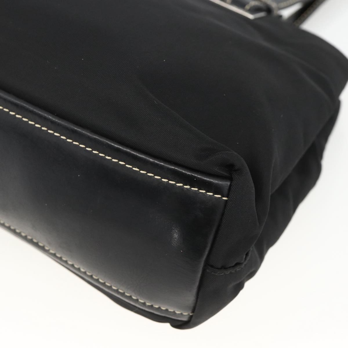 PRADA Hand Bag Nylon Black Silver Auth SW2225A