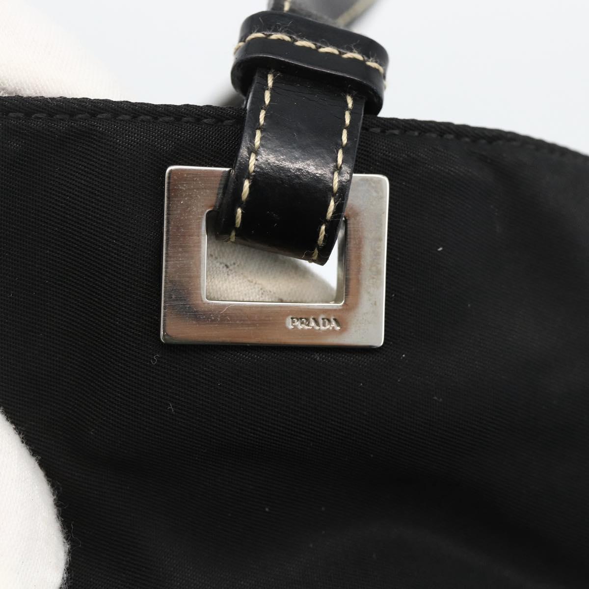 PRADA Hand Bag Nylon Black Silver Auth SW2225A
