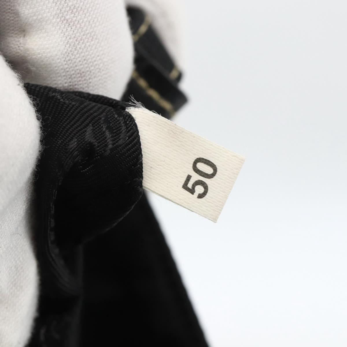 PRADA Hand Bag Nylon Black Silver Auth SW2225A