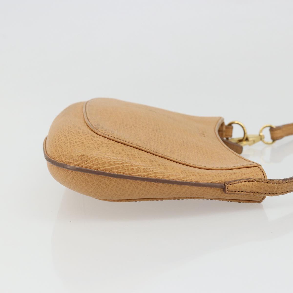 LOEWE Shoulder Bag Leather Beige Gold Auth SW2227A