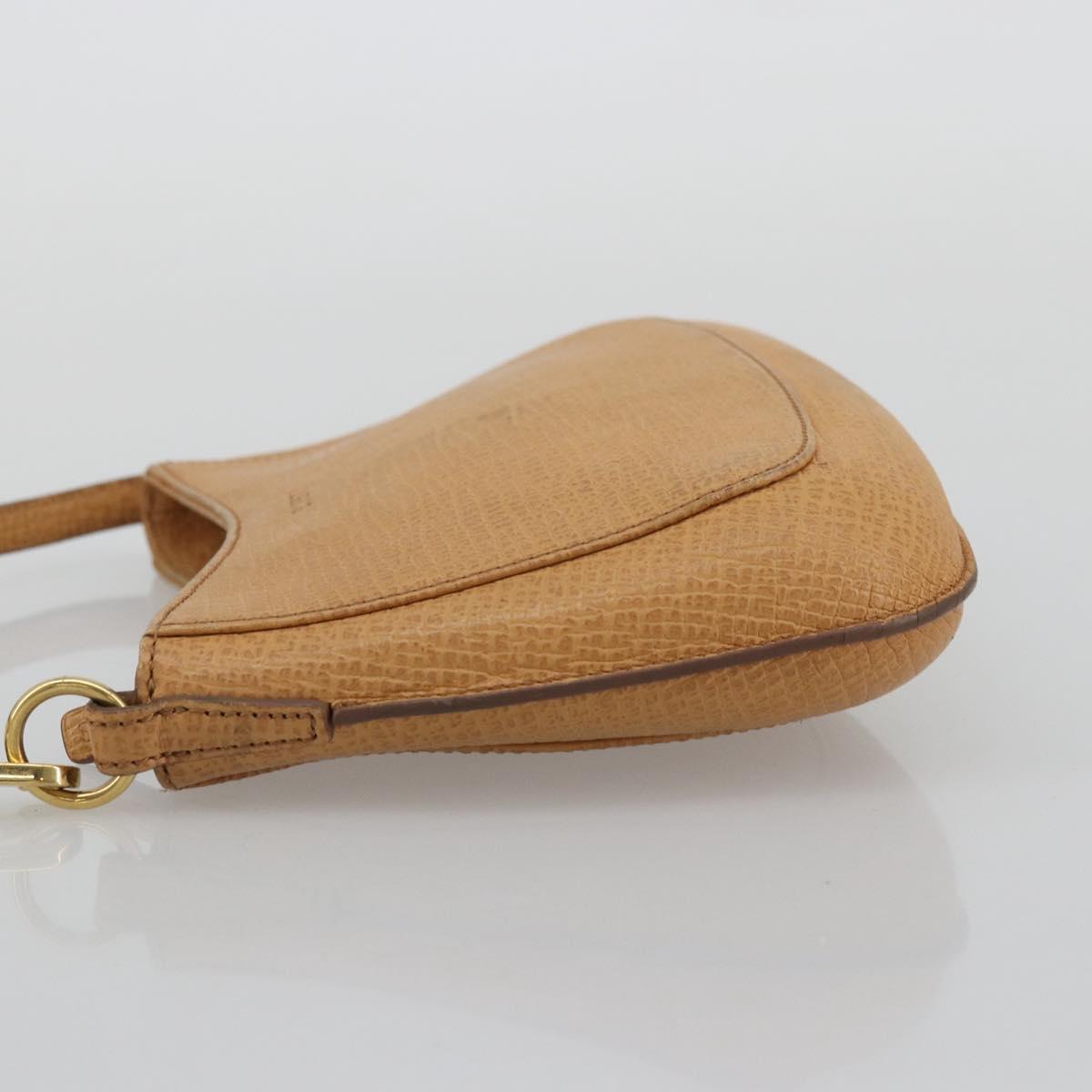 LOEWE Shoulder Bag Leather Beige Gold Auth SW2227A