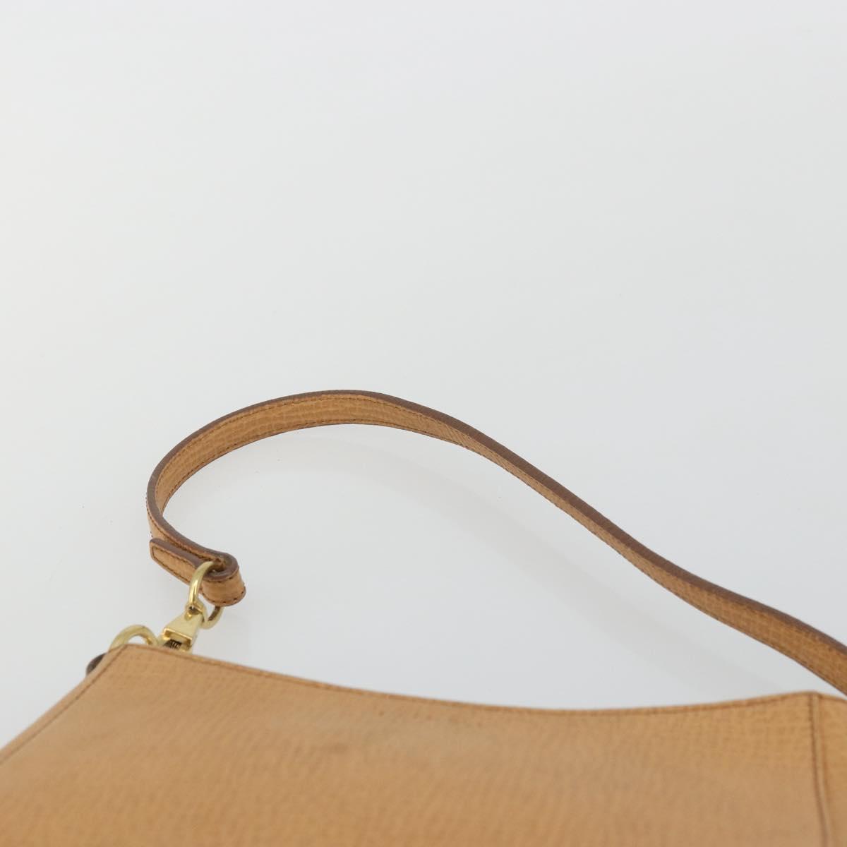 LOEWE Shoulder Bag Leather Beige Gold Auth SW2227A