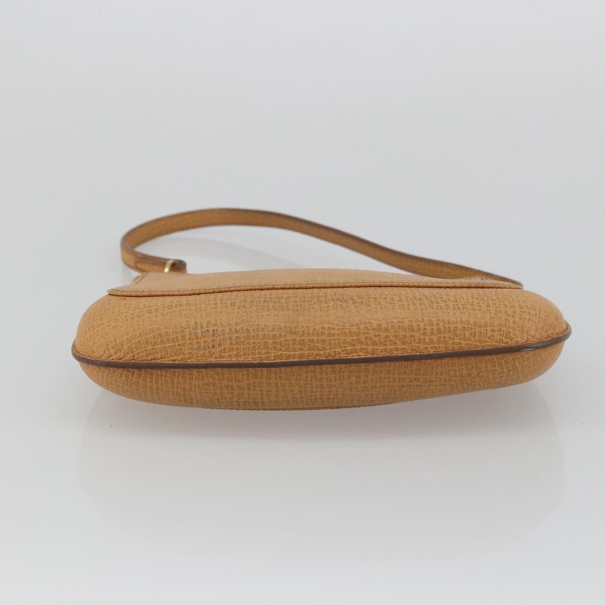 LOEWE Shoulder Bag Leather Beige Gold Auth SW2227A