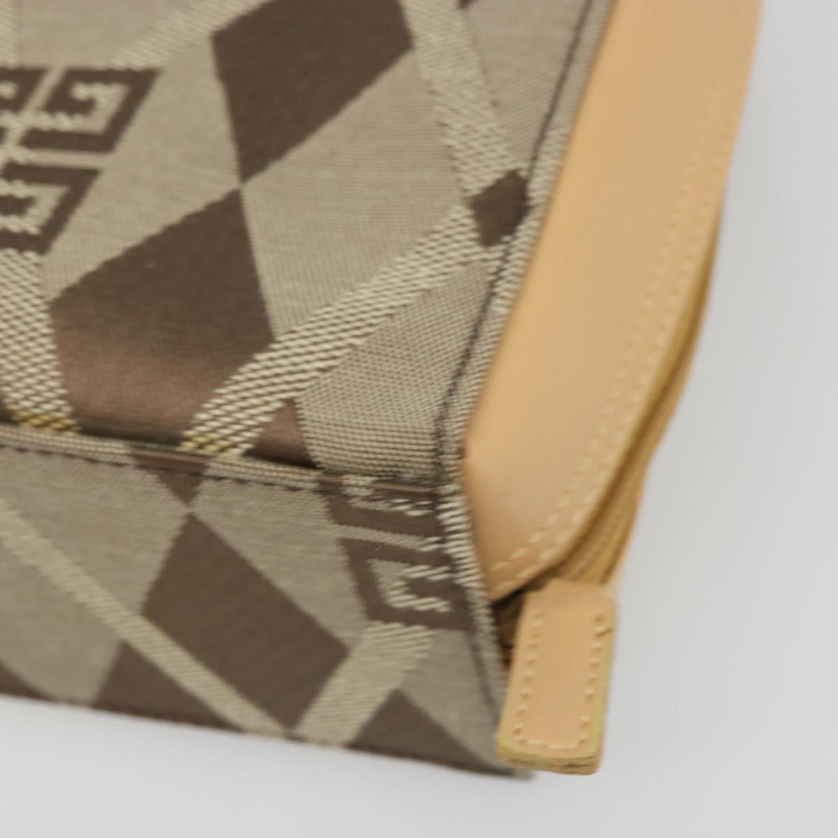 GIVENCHY Hand Bag Canvas Beige Gold Auth SW2228A