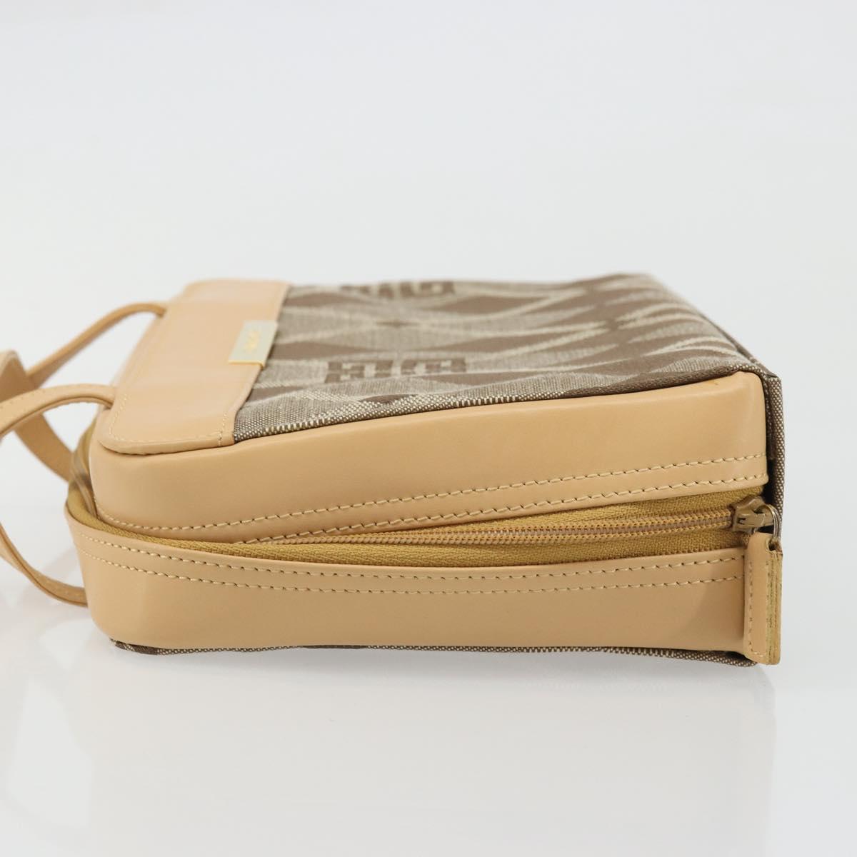 GIVENCHY Hand Bag Canvas Beige Gold Auth SW2228A