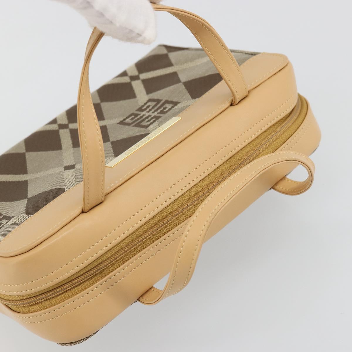 GIVENCHY Hand Bag Canvas Beige Gold Auth SW2228A