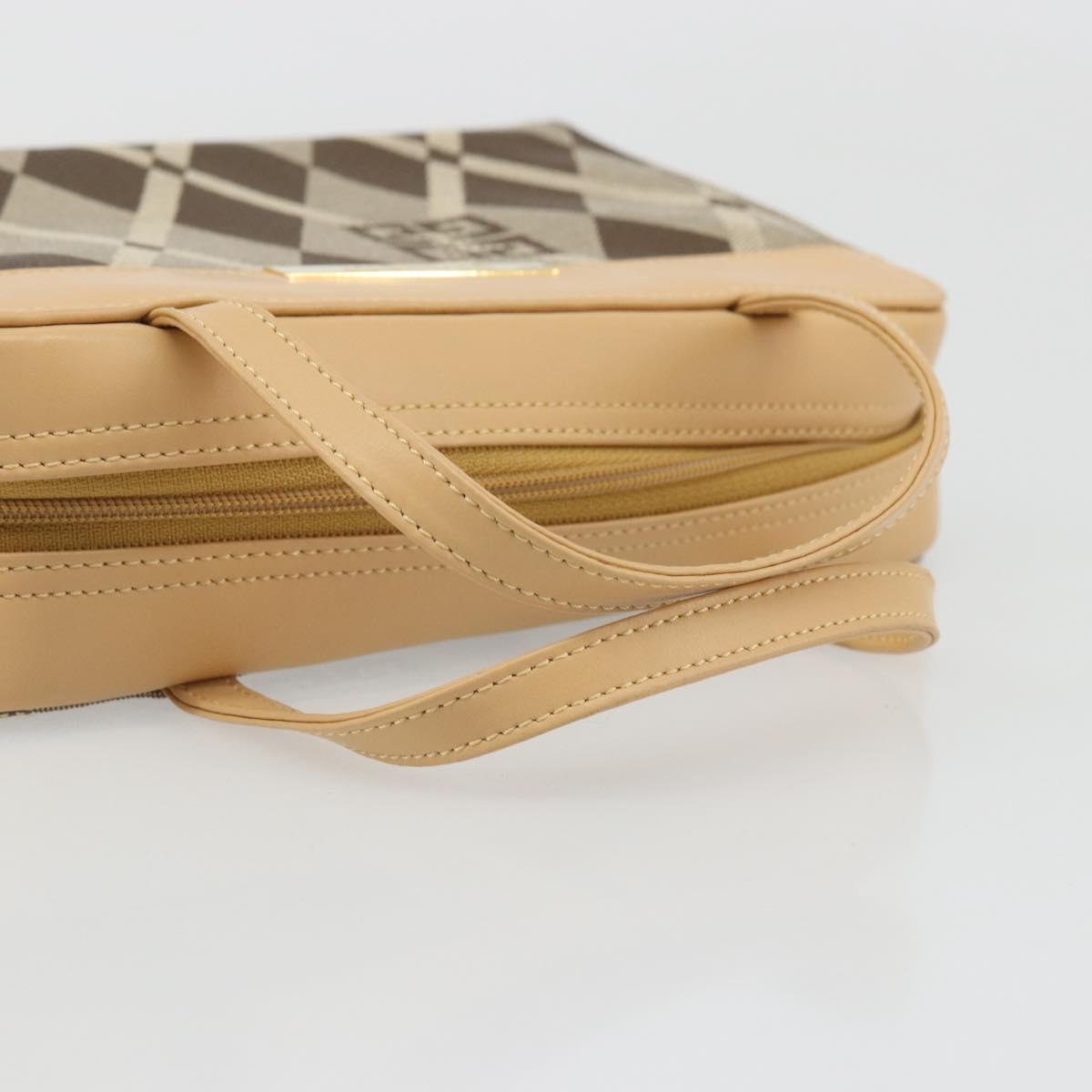 GIVENCHY Hand Bag Canvas Beige Gold Auth SW2228A