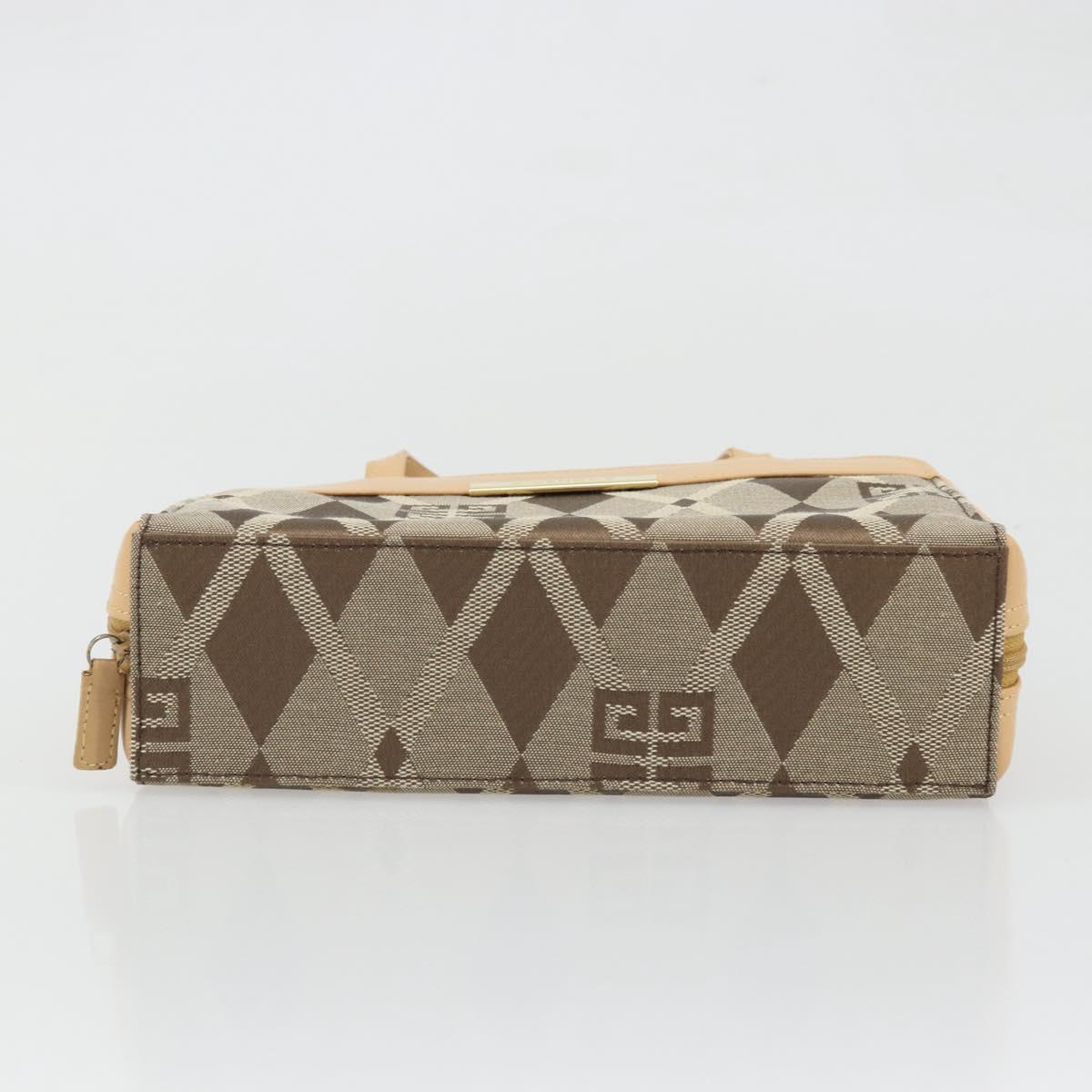 GIVENCHY Hand Bag Canvas Beige Gold Auth SW2228A