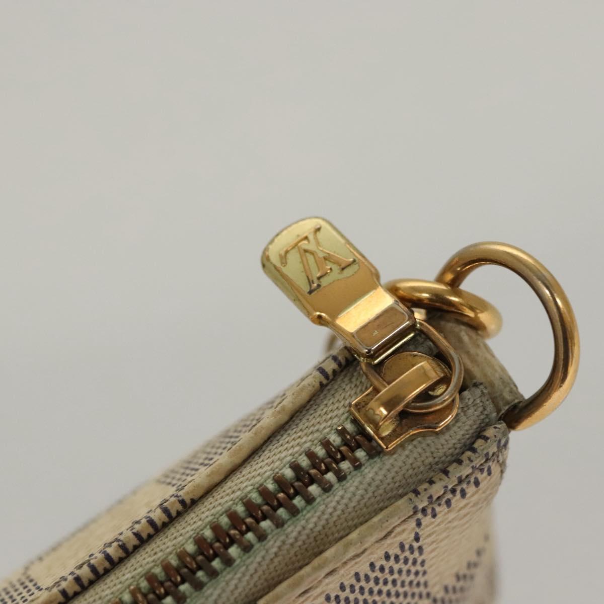 LOUIS VUITTON Damier Azur Mini Pochette Accessoires Pouch N63005 Auth sw224