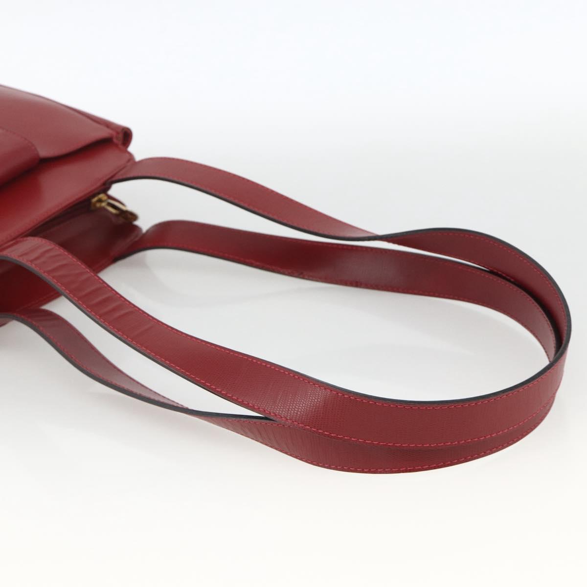 CELINE Circle Tote Bag Leather Gold Bordeaux Auth SW2245A