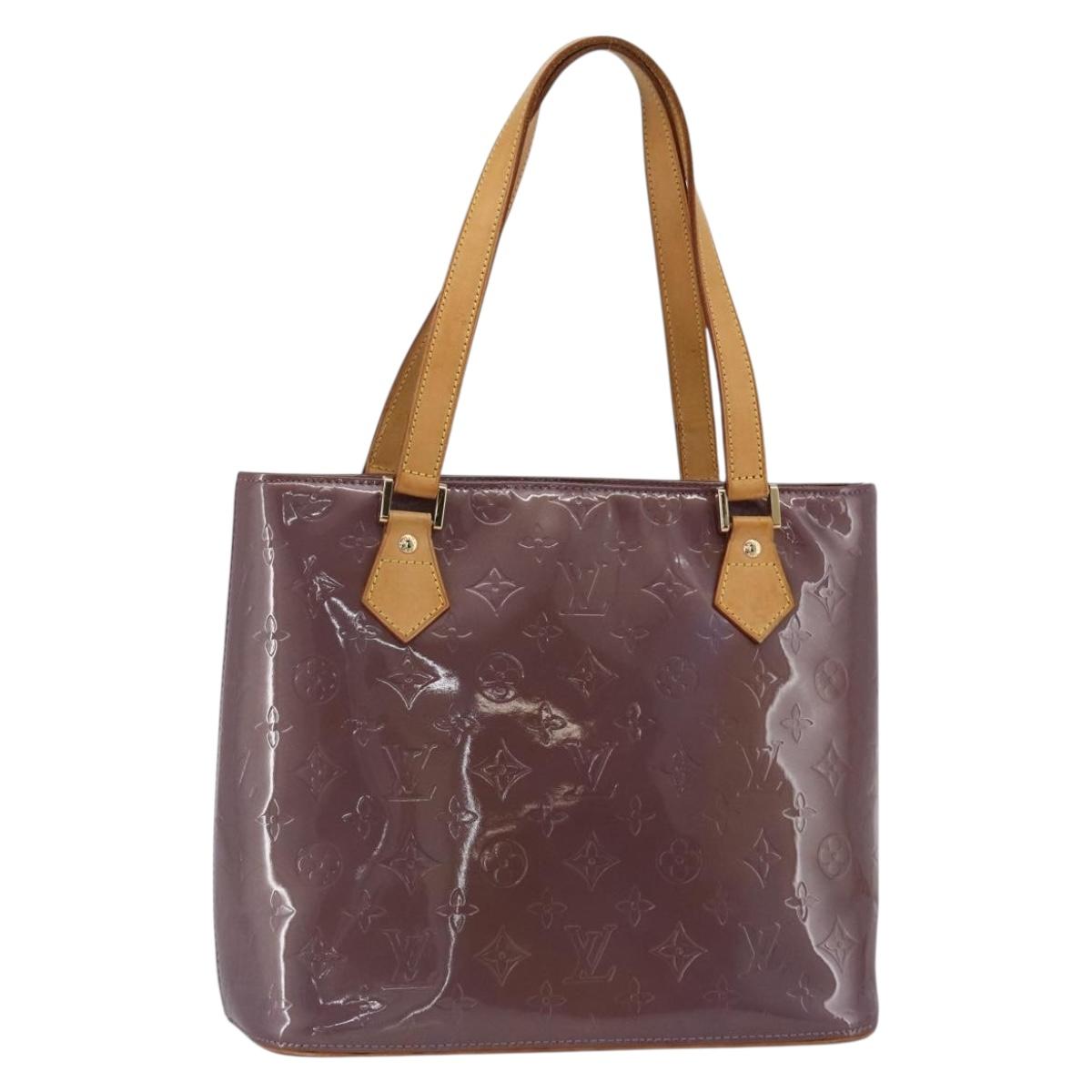 LOUIS VUITTON Monogram Vernis Houston Hand Bag Purple Viole M91093 Auth SW2250A