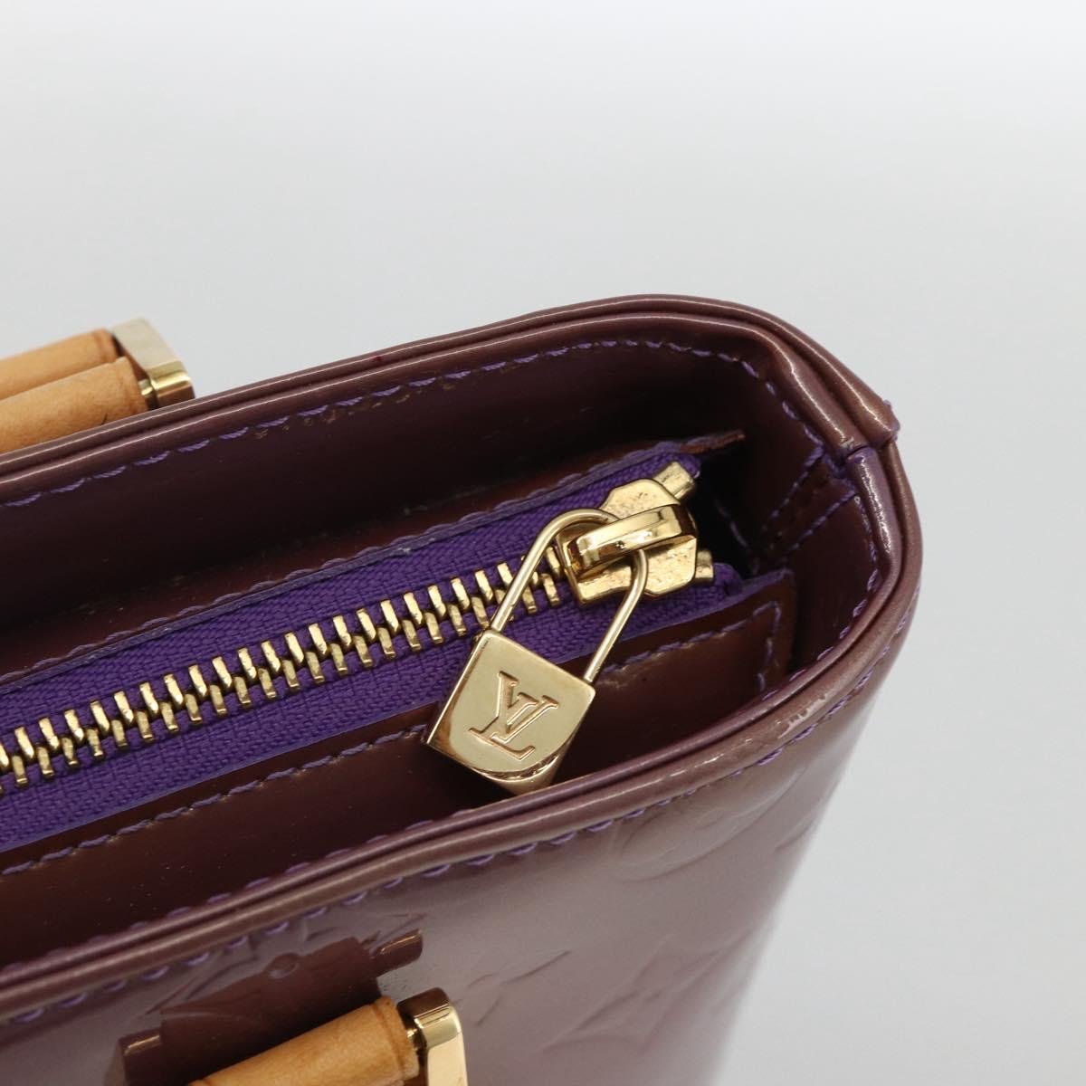 LOUIS VUITTON Monogram Vernis Houston Hand Bag Purple Viole M91093 Auth SW2250A