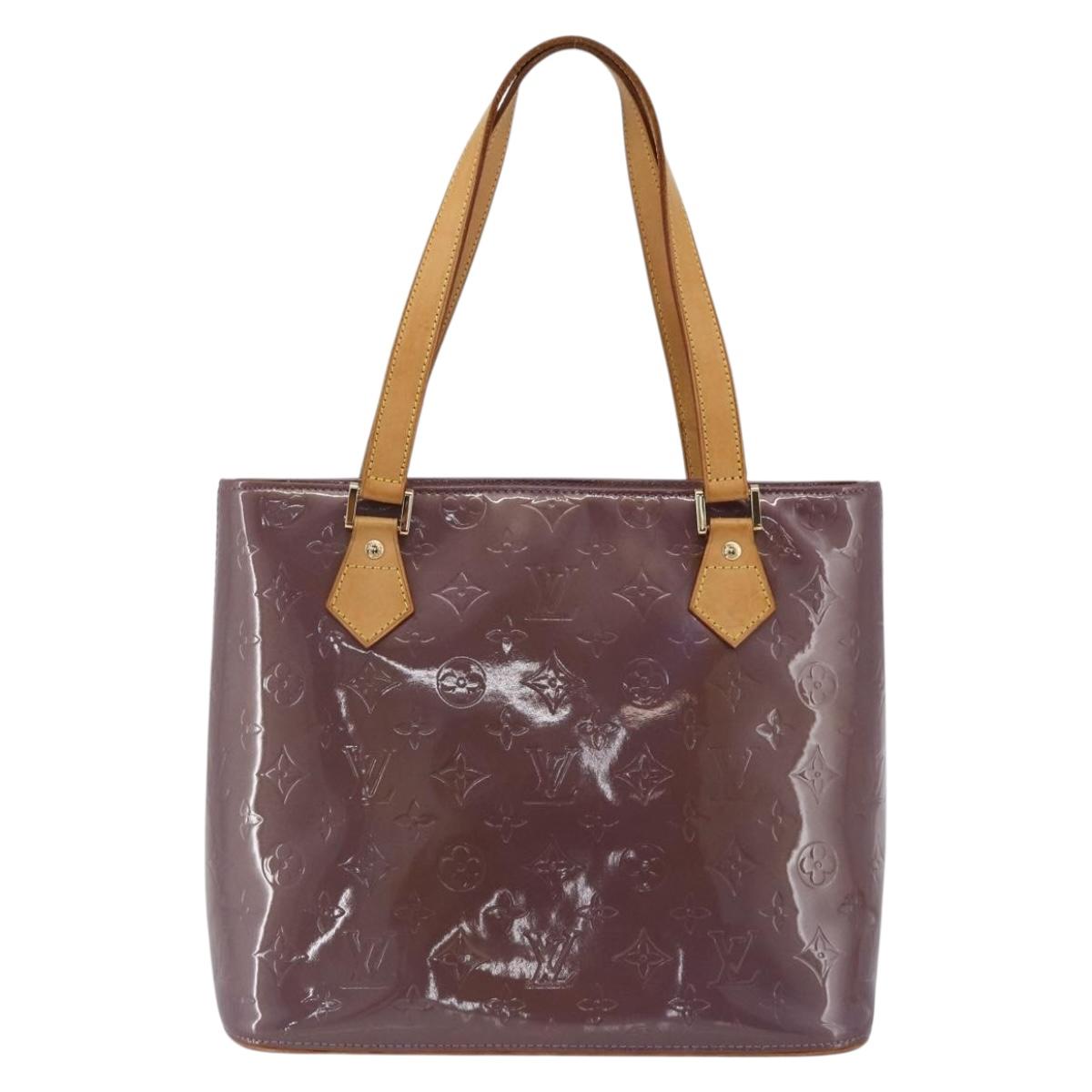 LOUIS VUITTON Monogram Vernis Houston Hand Bag Purple Viole M91093 Auth SW2250A