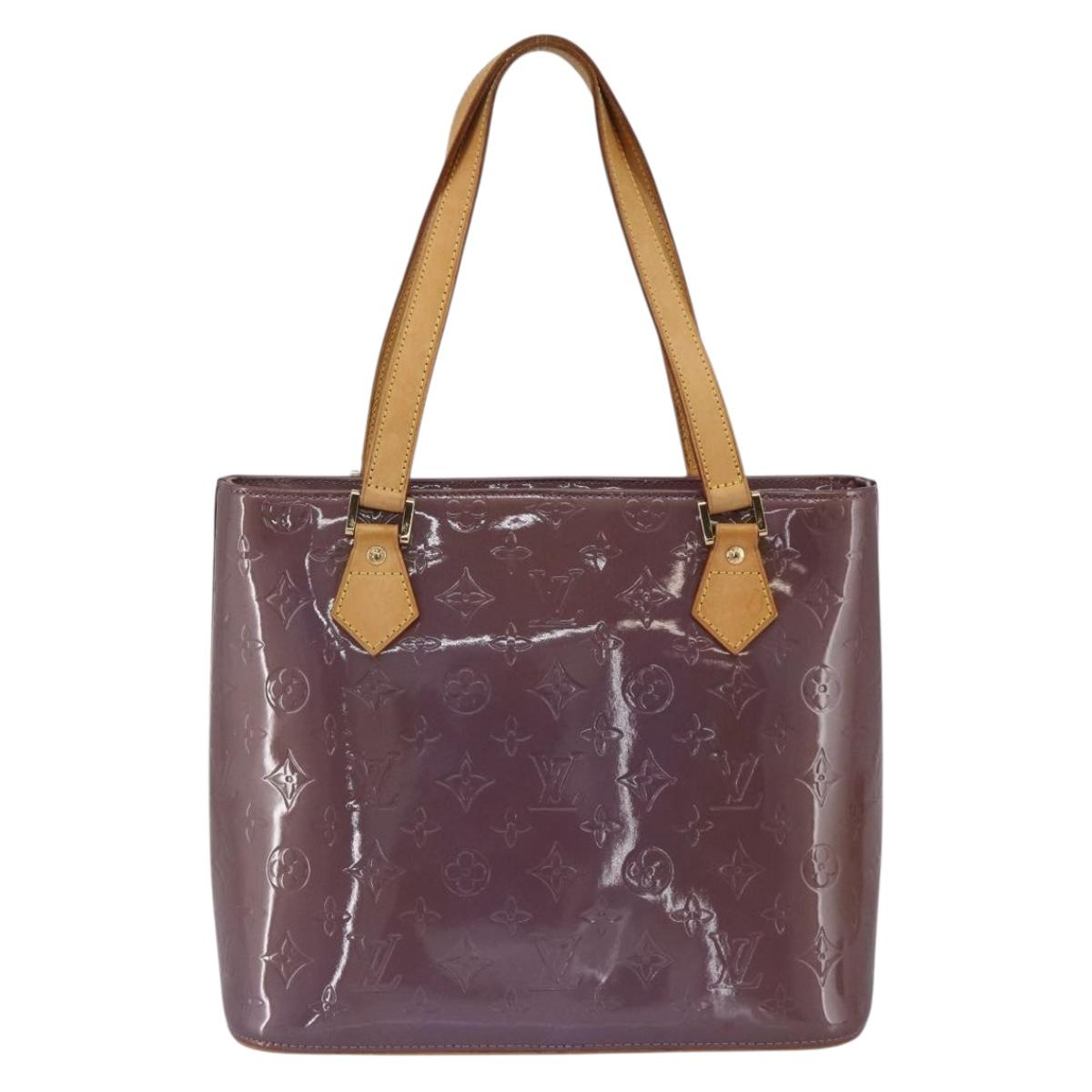 LOUIS VUITTON Monogram Vernis Houston Hand Bag Purple Viole M91093 Auth SW2250A