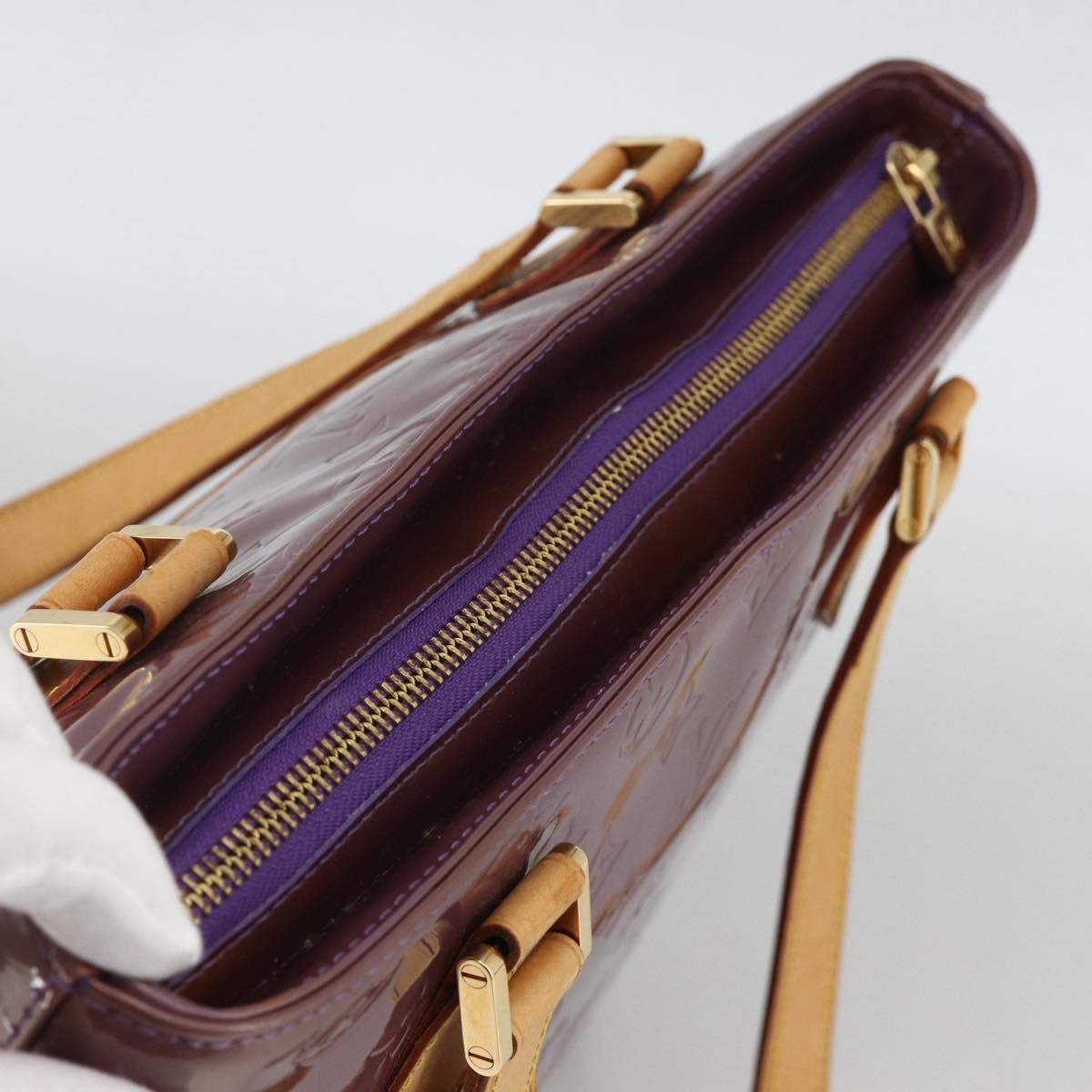 LOUIS VUITTON Monogram Vernis Houston Hand Bag Purple Viole M91093 Auth SW2250A