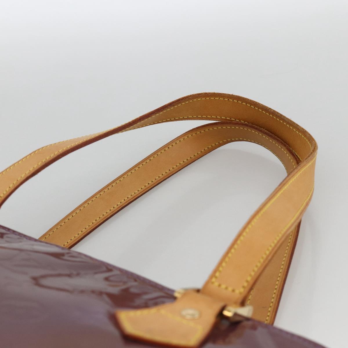 LOUIS VUITTON Monogram Vernis Houston Hand Bag Purple Viole M91093 Auth SW2250A