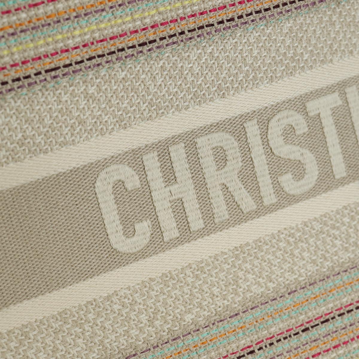 Christian Dior Book Tote Tote Bag Canvas Beige Auth SW2253SAM
