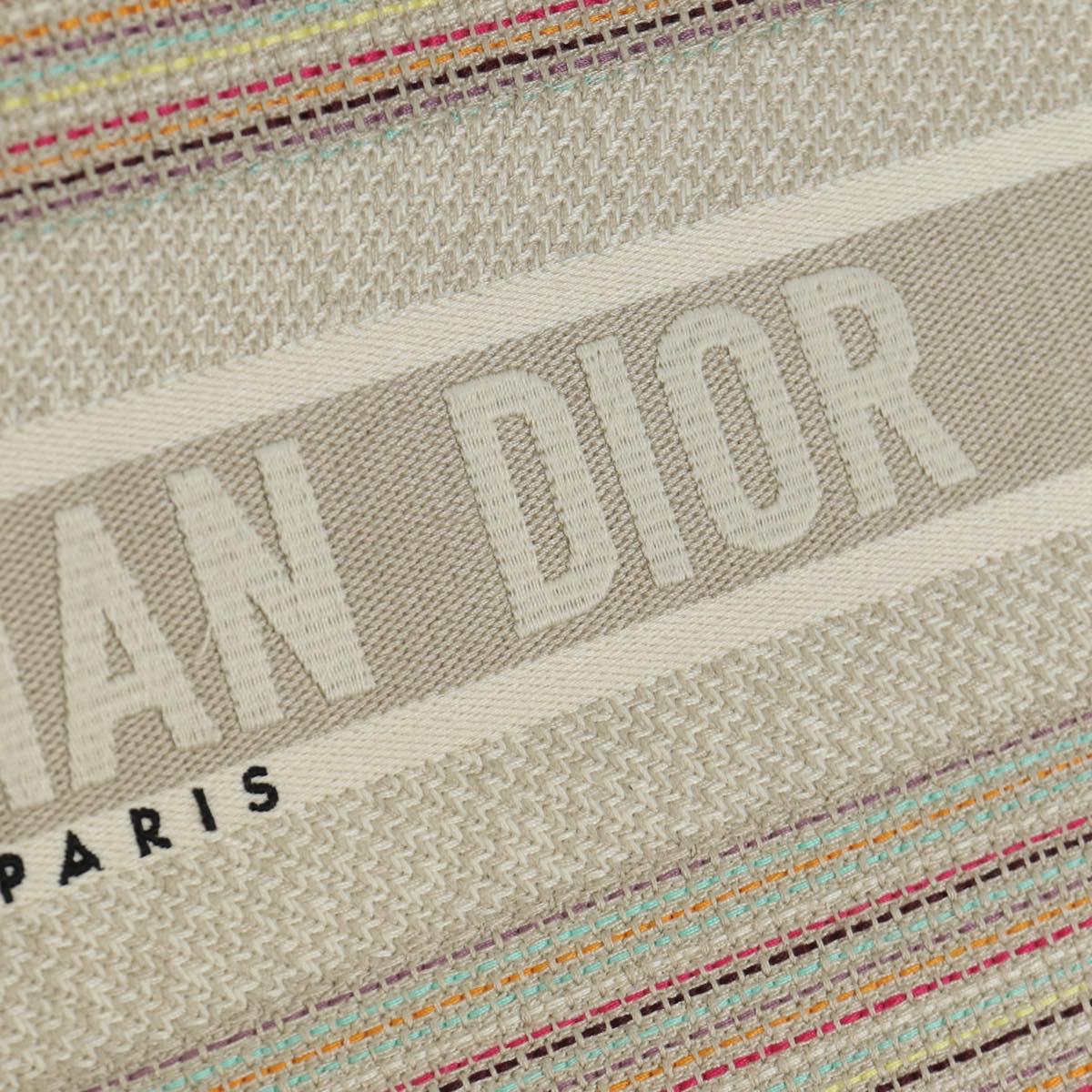 Christian Dior Book Tote Tote Bag Canvas Beige Auth SW2253SAM