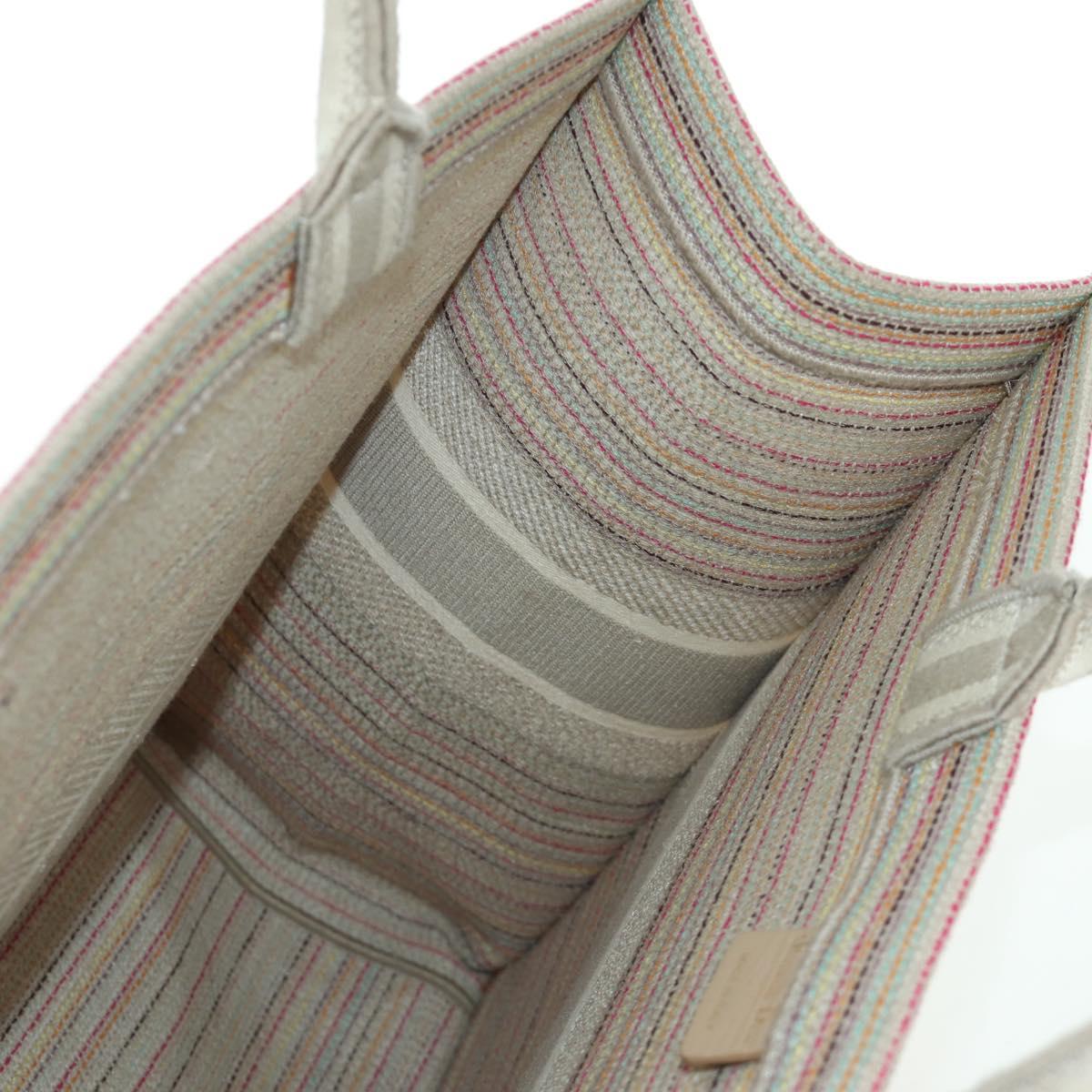Christian Dior Book Tote Tote Bag Canvas Beige Auth SW2253SAM