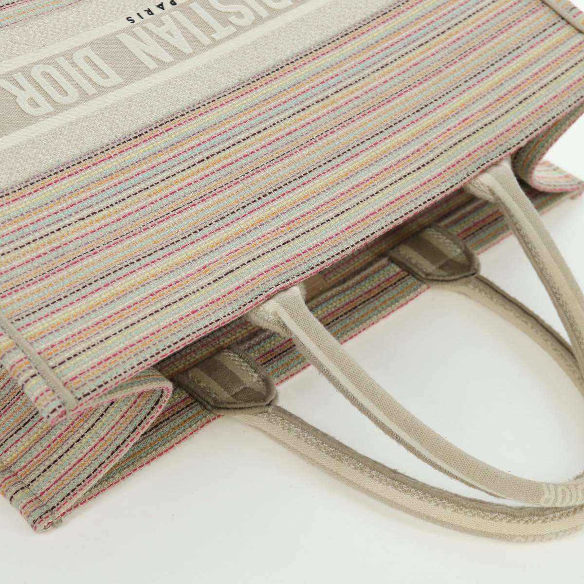 Christian Dior Book Tote Tote Bag Canvas Beige Auth SW2253SAM