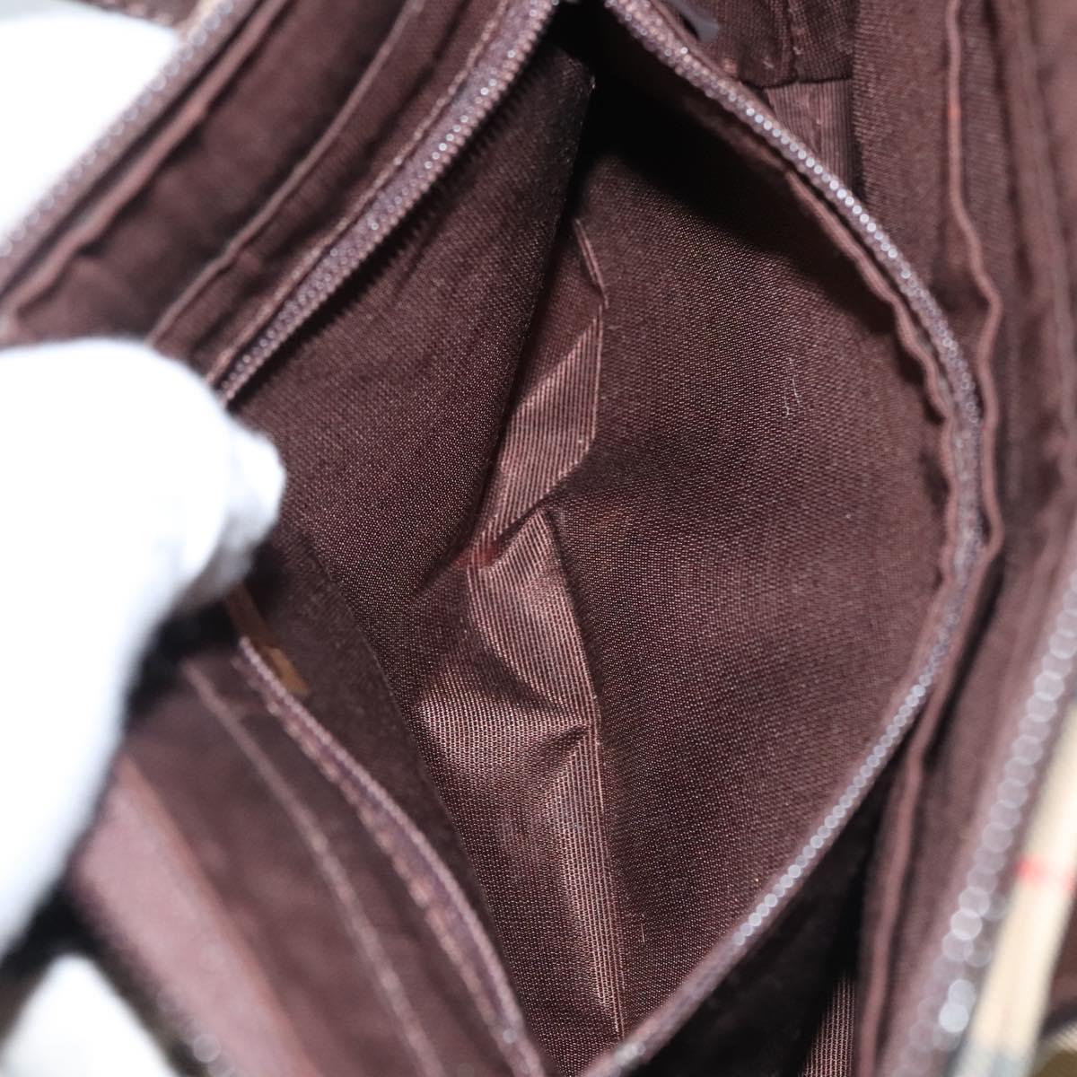 BURBERRY Nova Check Hand Bag Canvas Beige Auth sw226