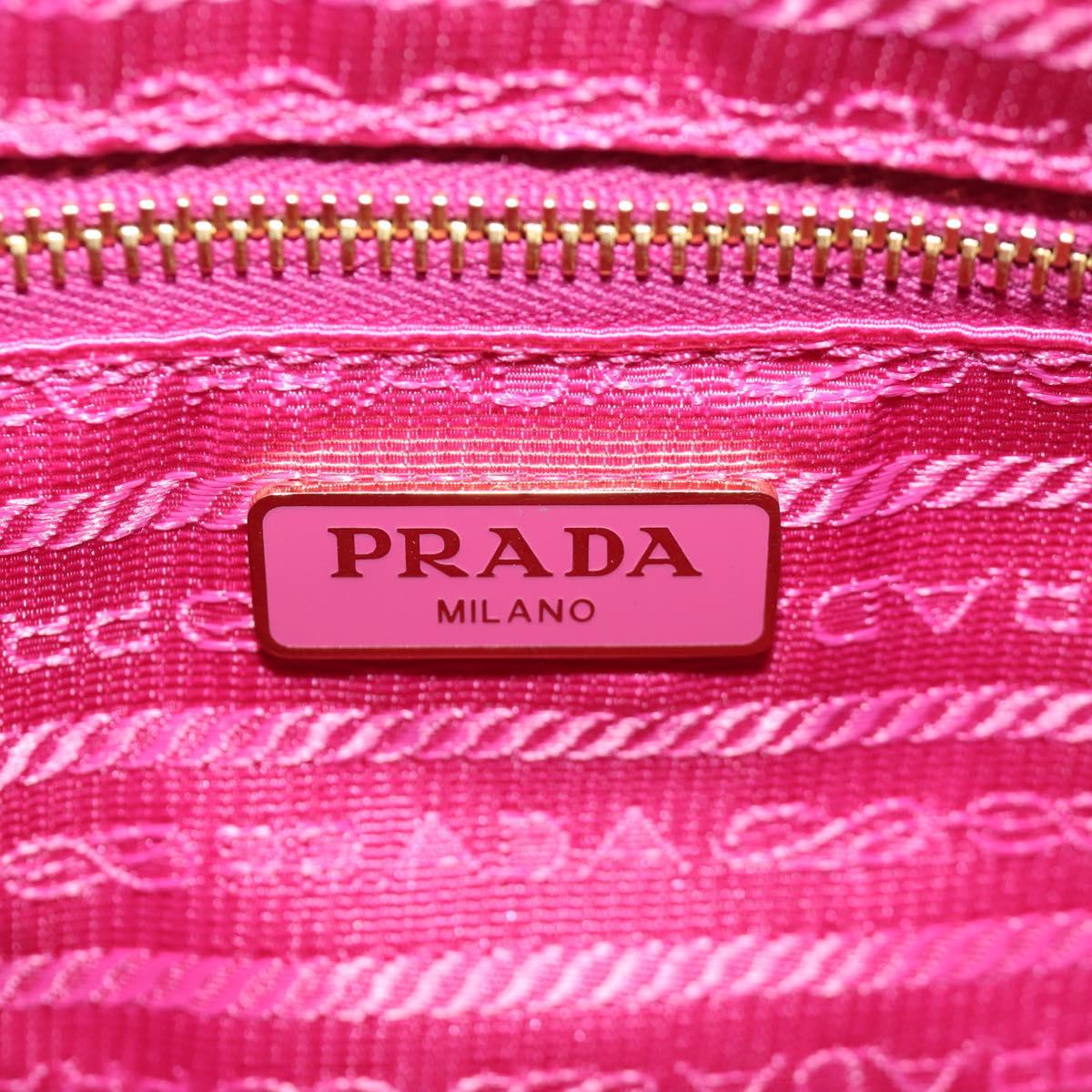PRADA Chain Shoulder Bag Nylon Pink Gold 1BH152 Auth SW2261SAM